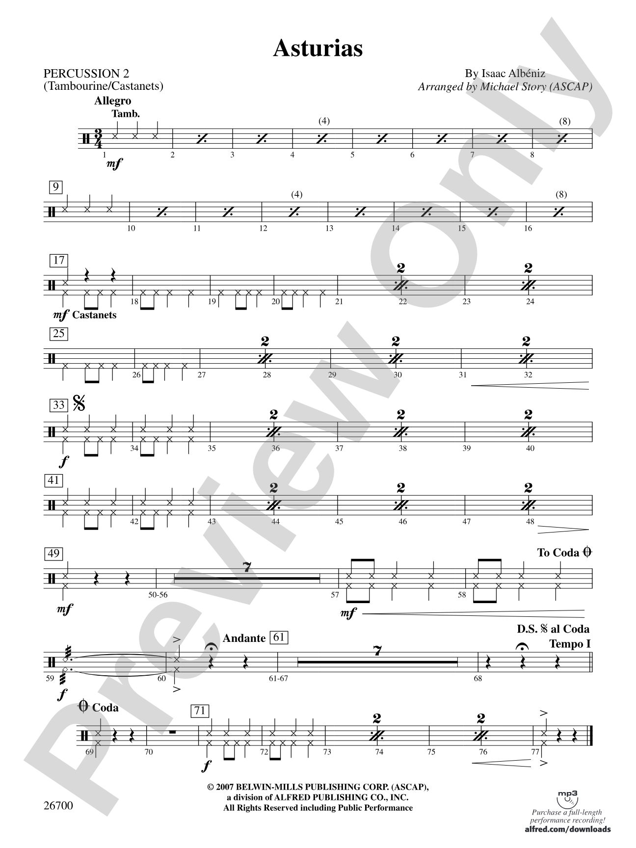 Asturias: 2nd Percussion
