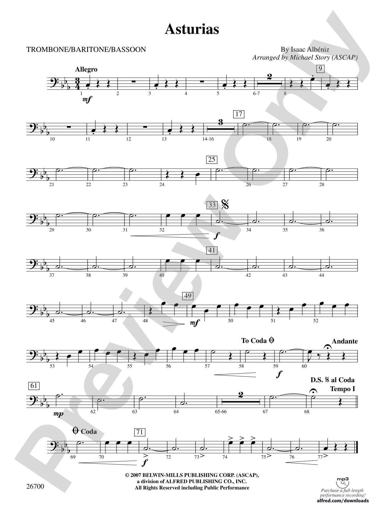 Asturias: 1st Trombone