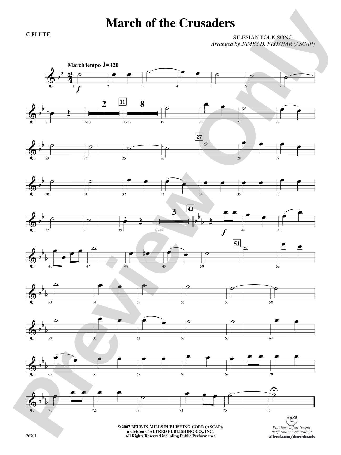 March of the Crusaders: Flute