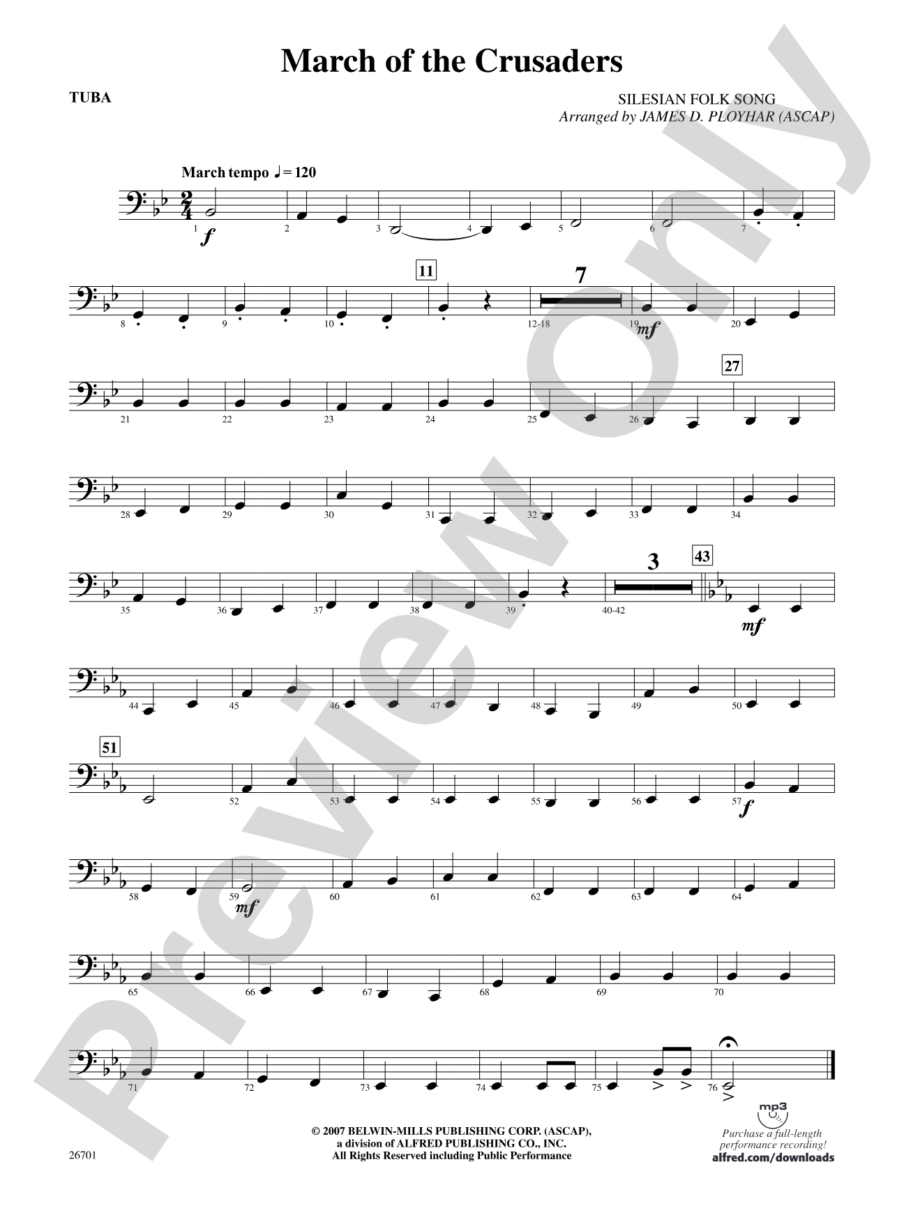 March of the Crusaders: Tuba