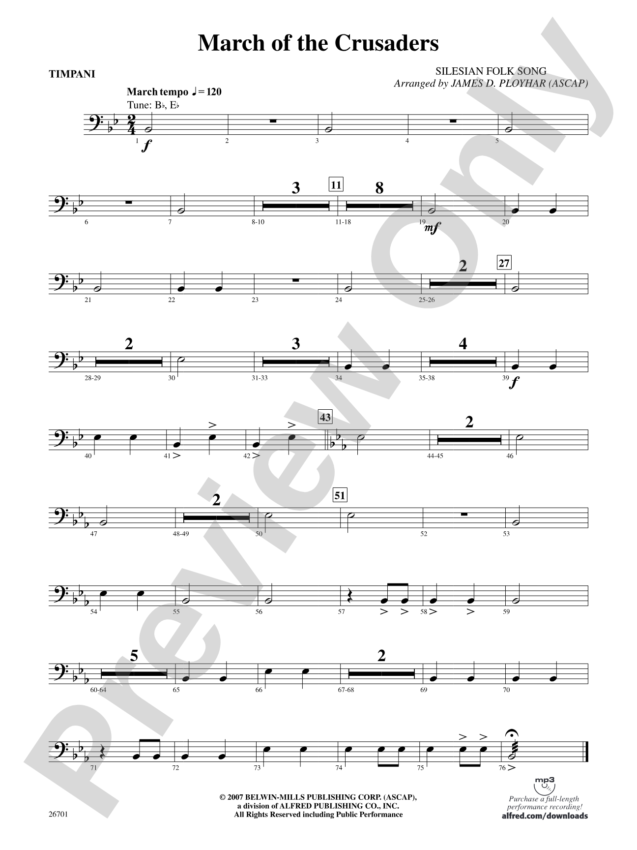 March of the Crusaders: Timpani