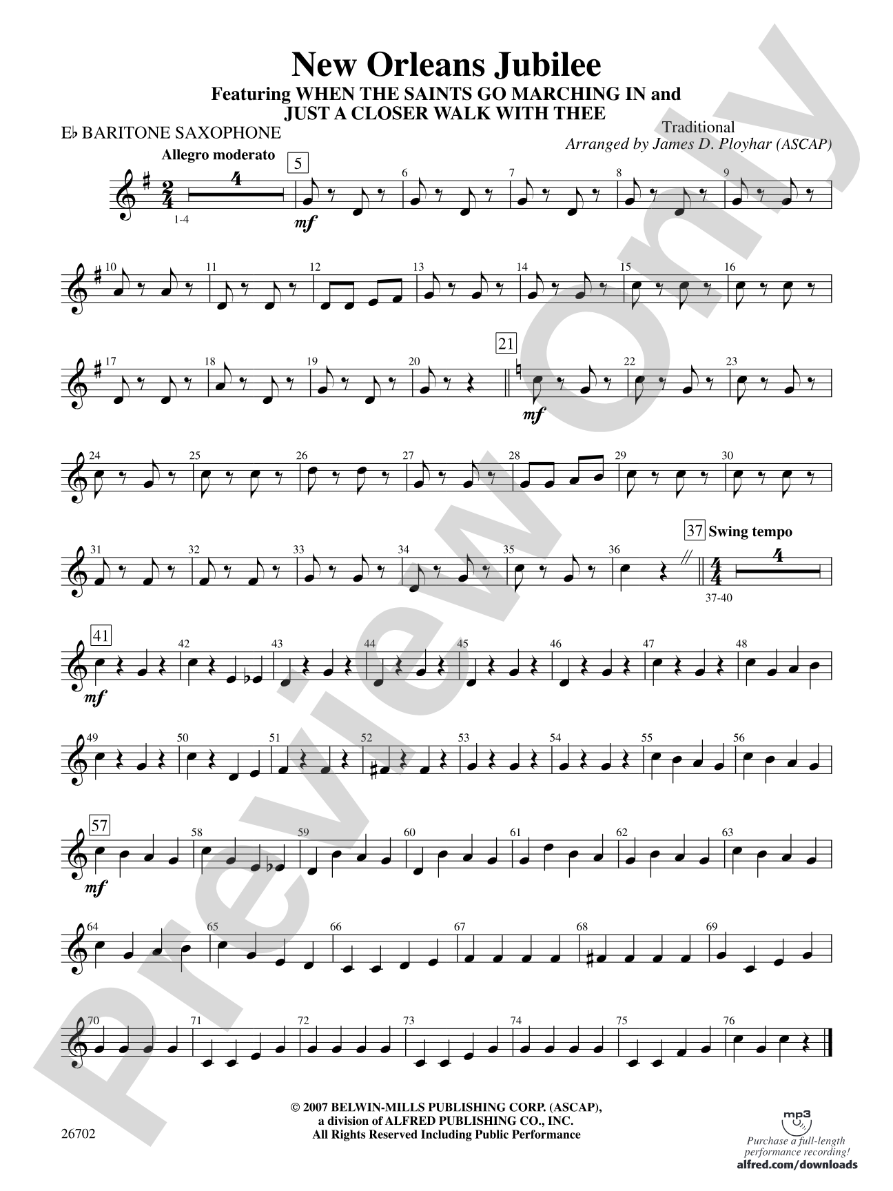 New Orleans Jubilee: E-flat Baritone Saxophone