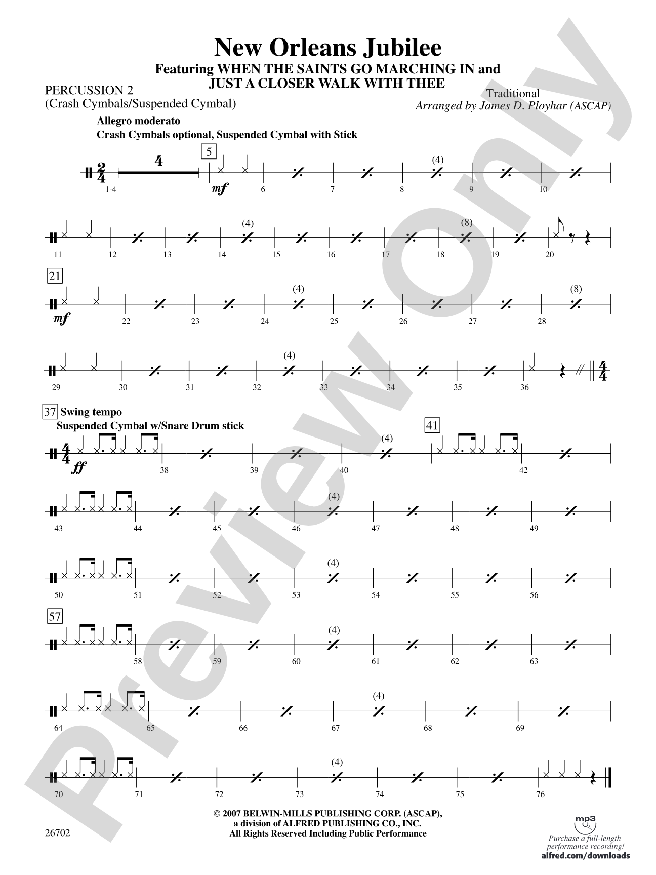 New Orleans Jubilee: 2nd Percussion