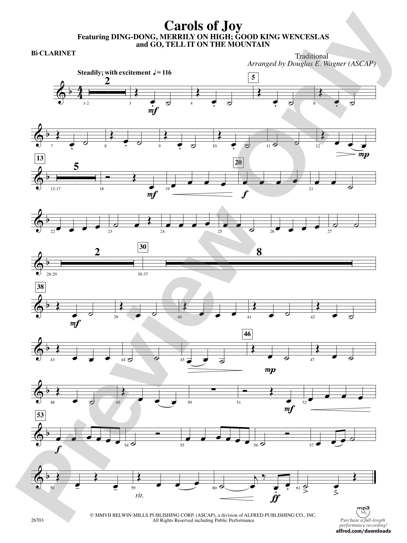 Carols of Joy: 1st B-flat Clarinet