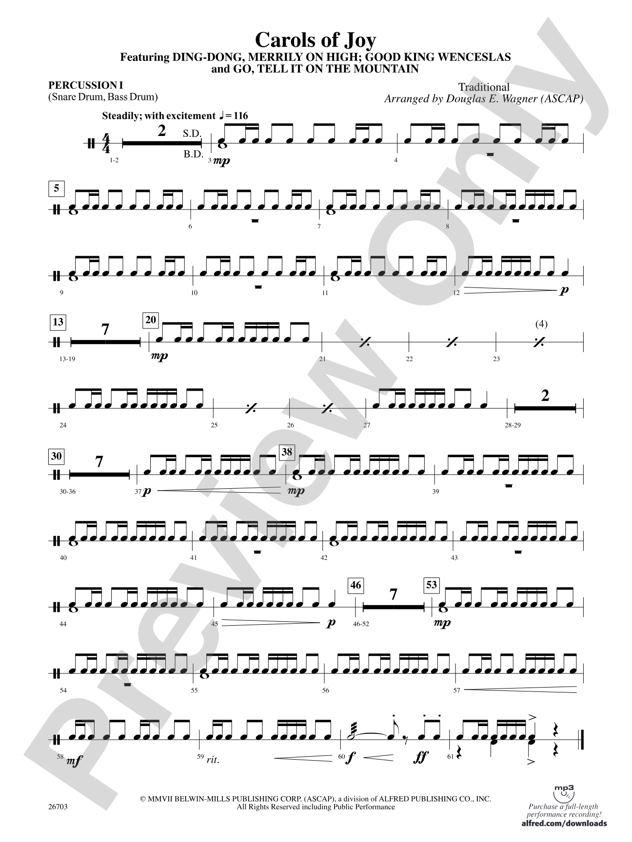 Carols of Joy: 1st Percussion