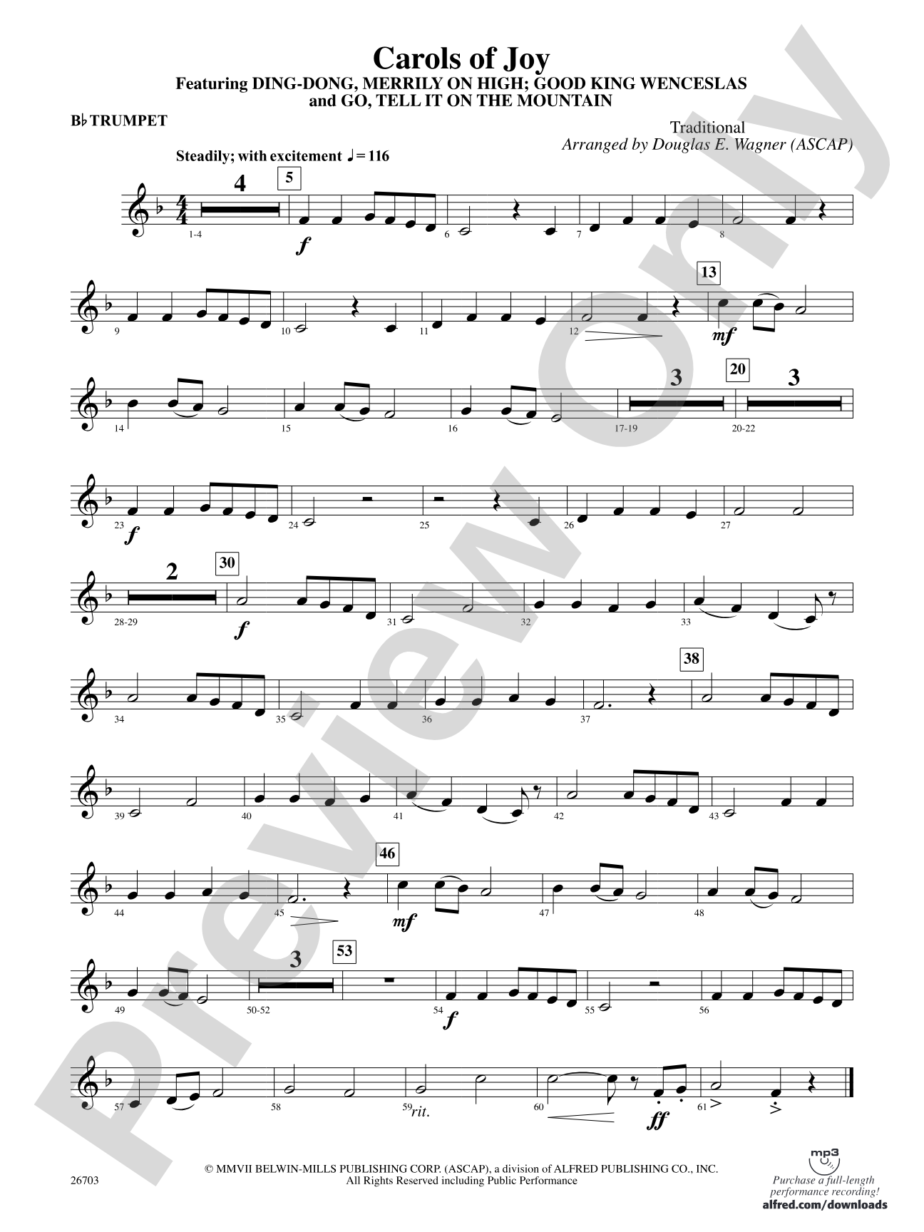 Carols of Joy: 1st B-flat Trumpet