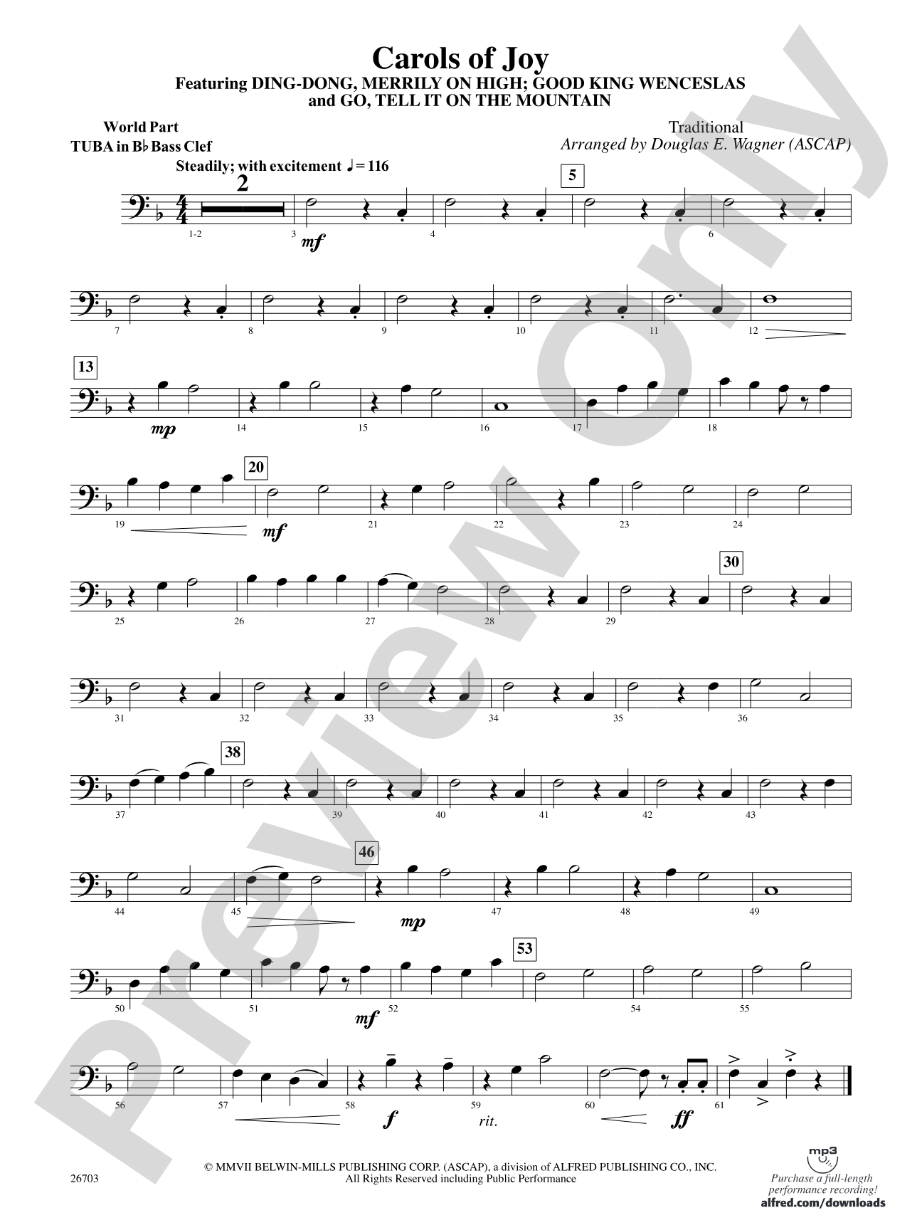 Carols of Joy: (wp) B-flat Tuba B.C.
