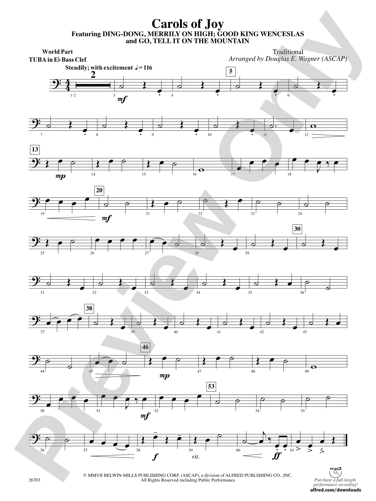 Carols of Joy: (wp) E-flat Tuba B.C.