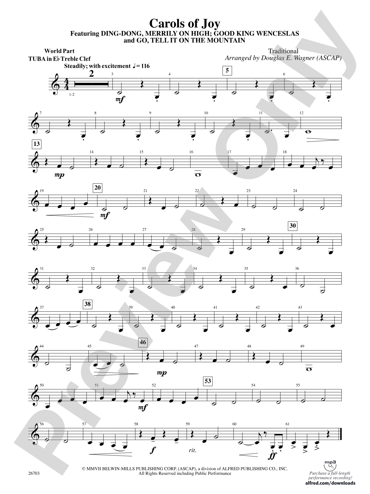 Carols of Joy: (wp) E-flat Tuba T.C.