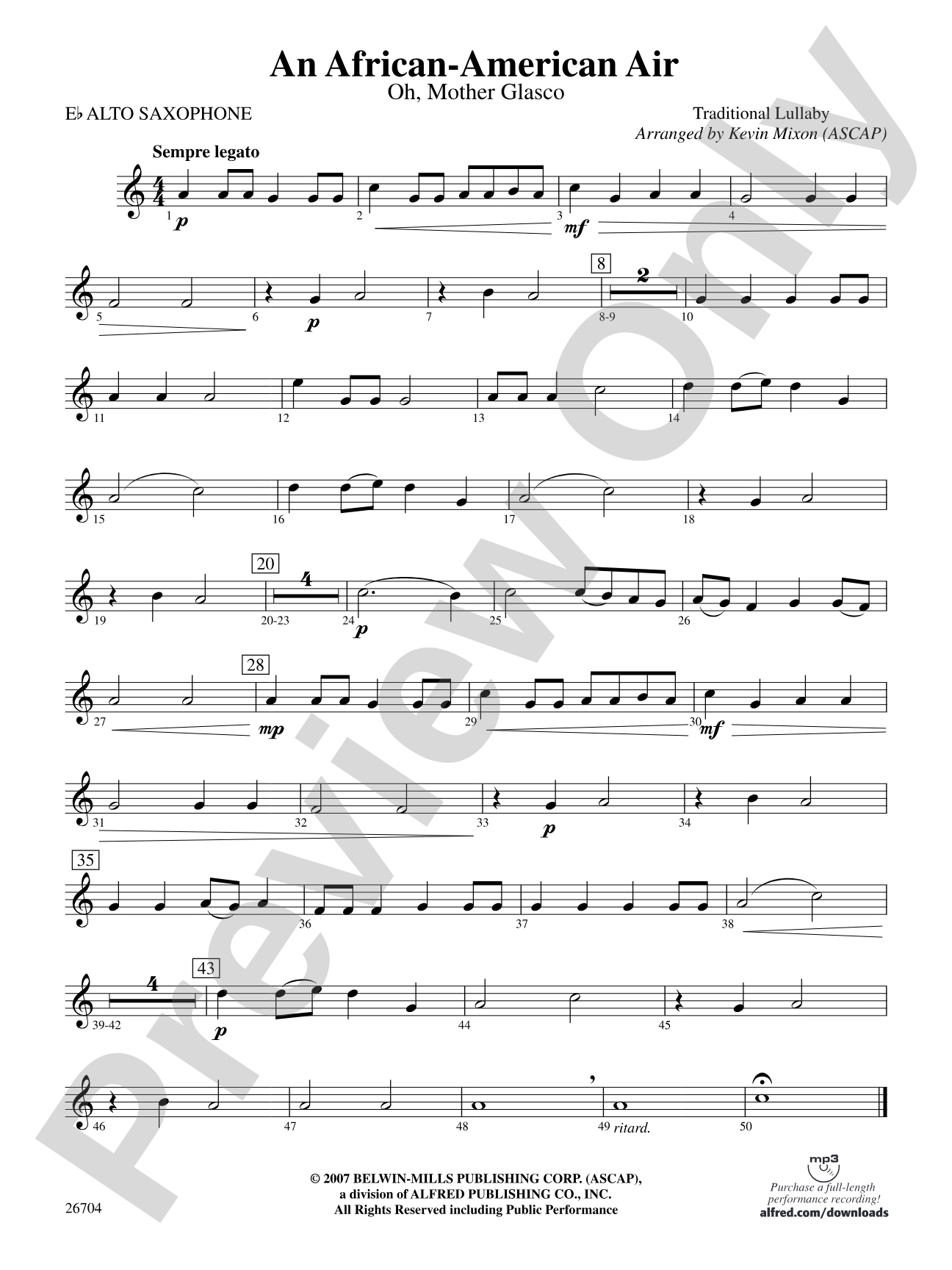 An African-American Air: E-flat Alto Saxophone
