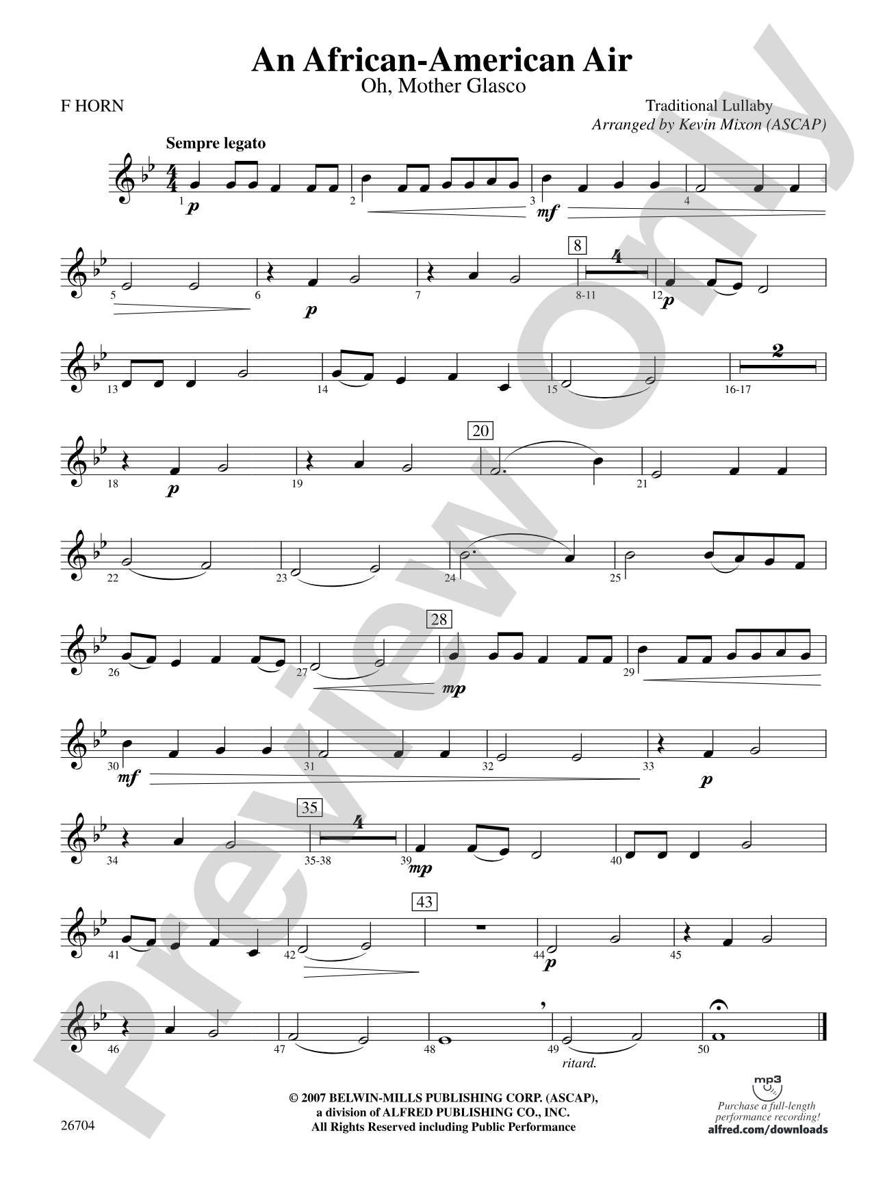 An African-American Air: 1st F Horn