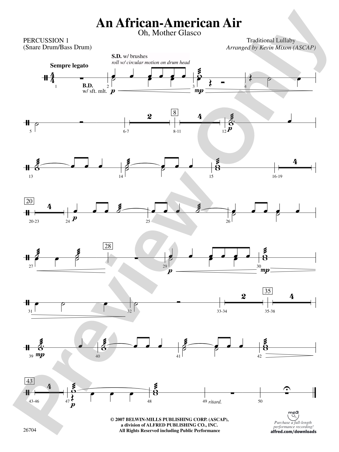 An African-American Air: 1st Percussion