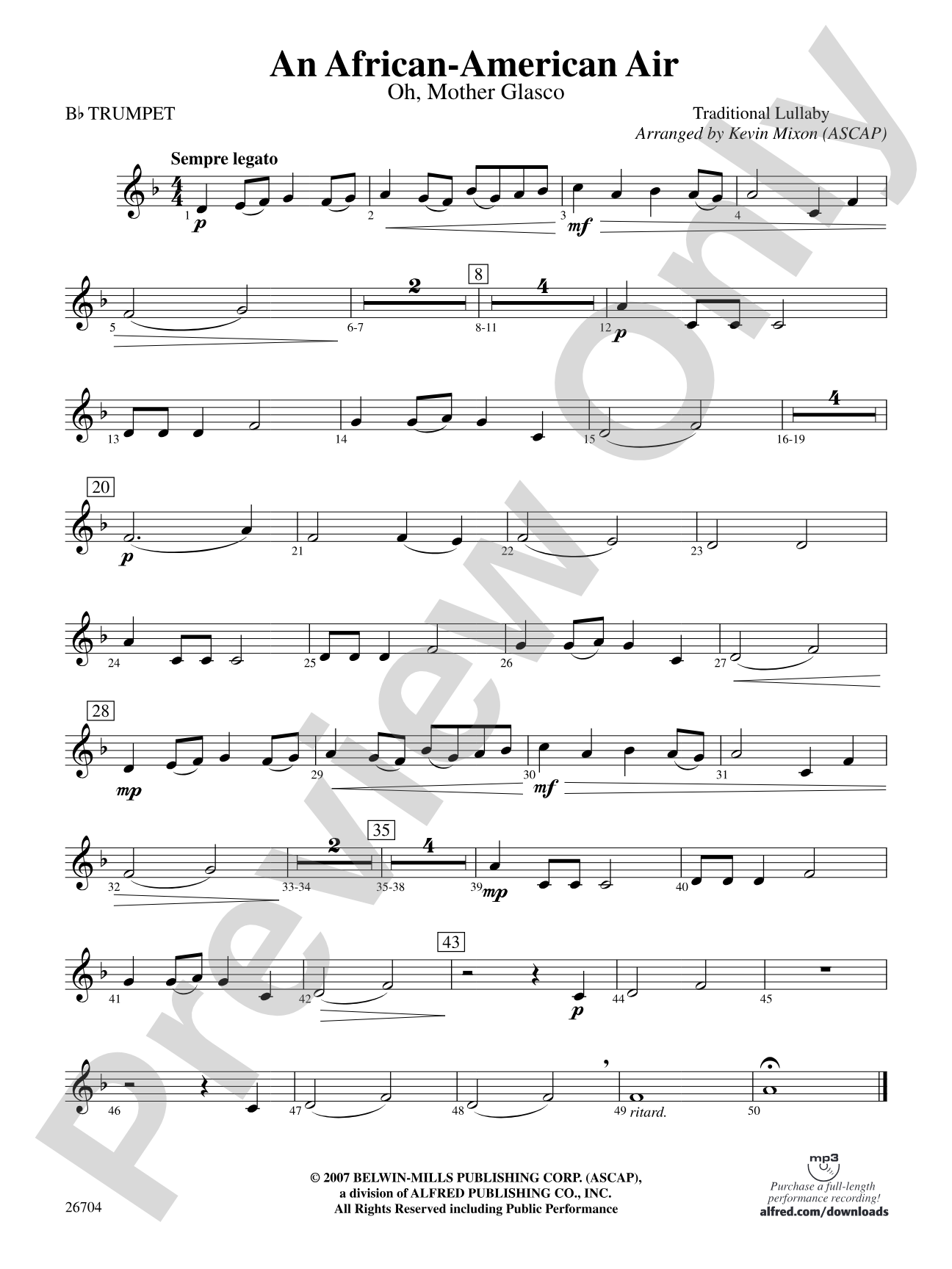 An African-American Air: 1st B-flat Trumpet
