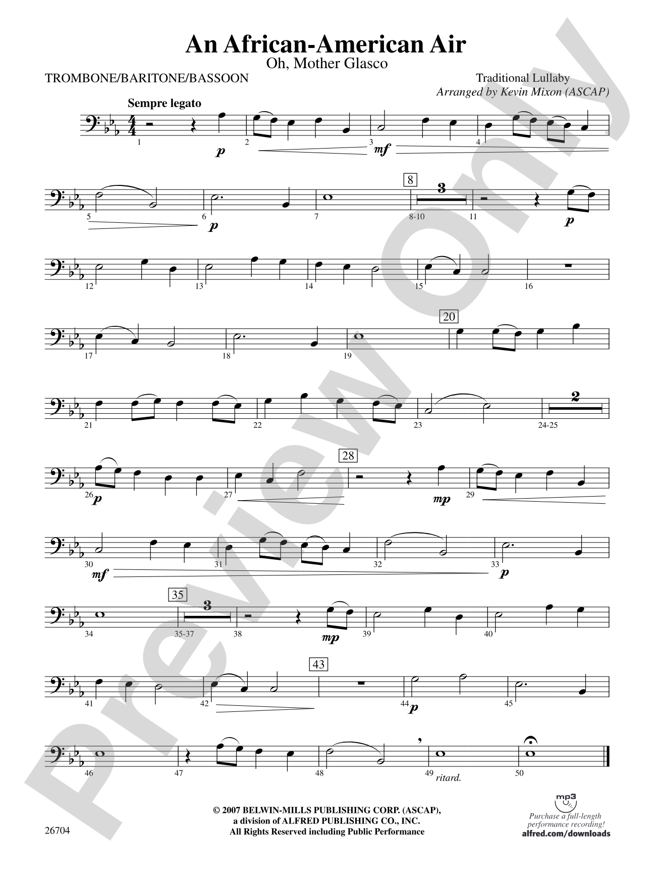 An African-American Air: 1st Trombone