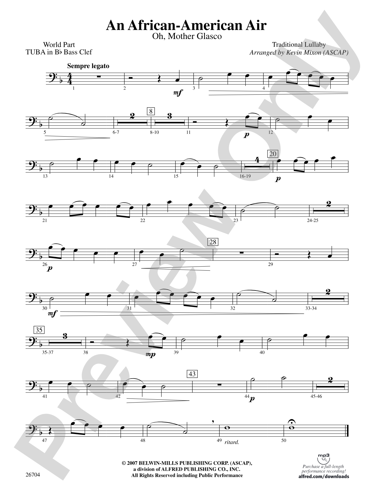 An African-American Air: (wp) B-flat Tuba B.C.