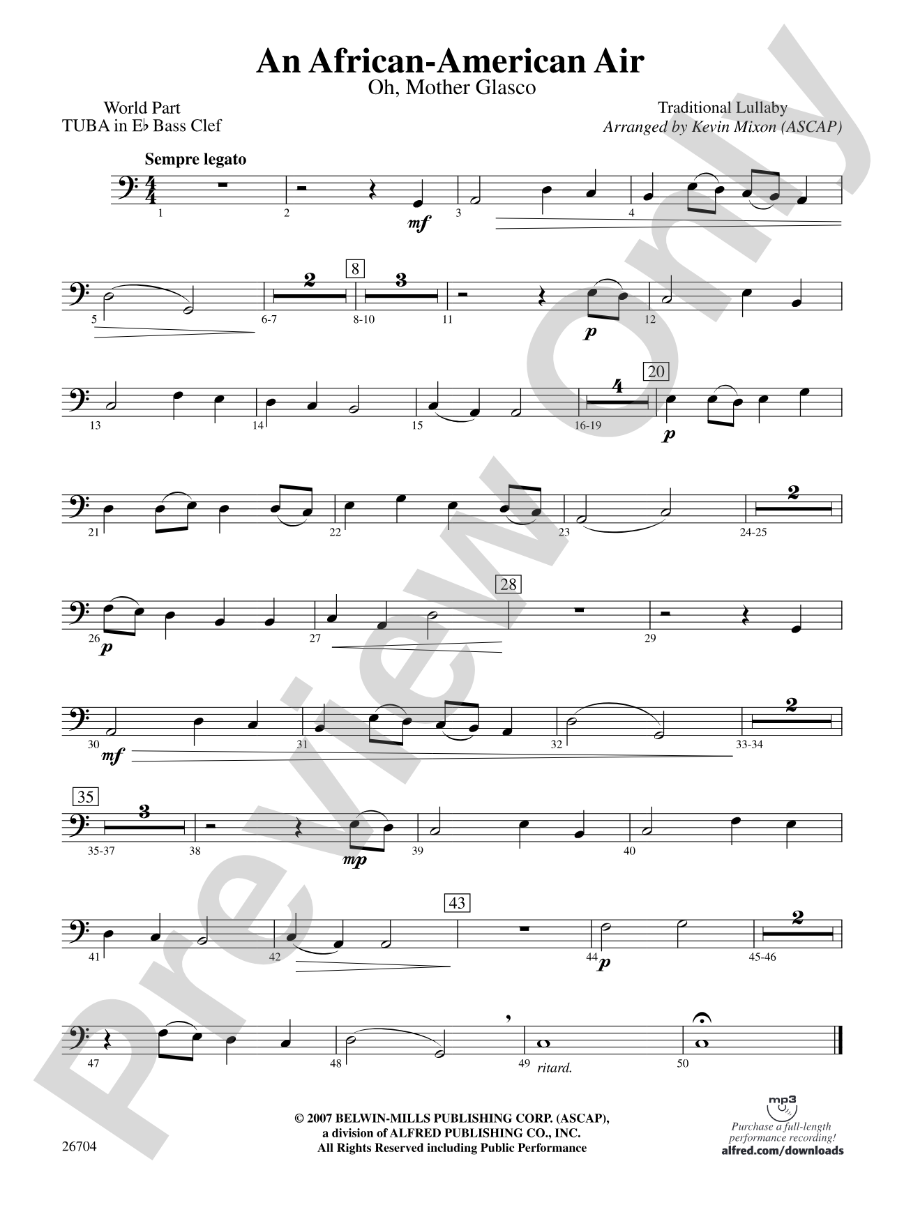 An African-American Air: (wp) E-flat Tuba B.C.
