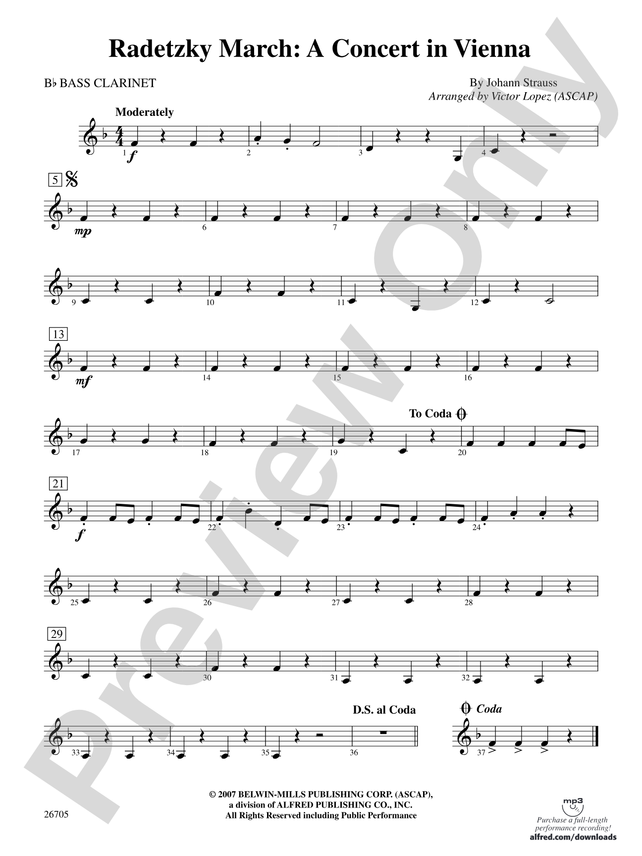 Radetzky March: A Concert in Vienna: B-flat Bass Clarinet