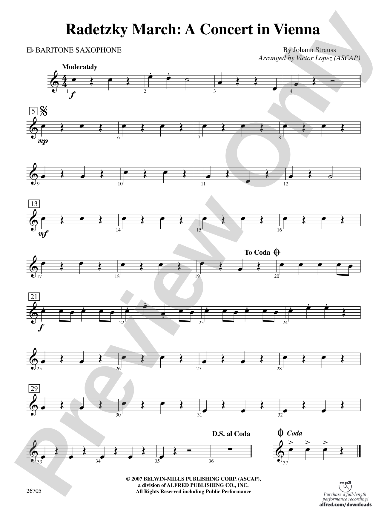 Radetzky March: A Concert in Vienna: E-flat Baritone Saxophone