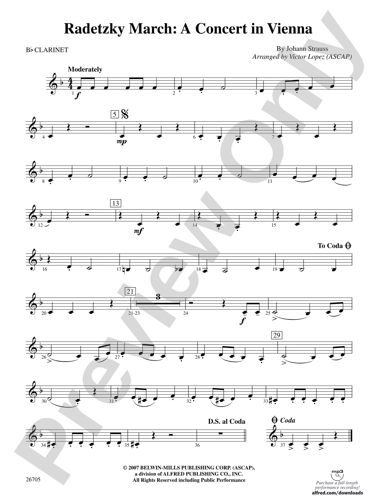 Radetzky March: A Concert in Vienna: 1st B-flat Clarinet