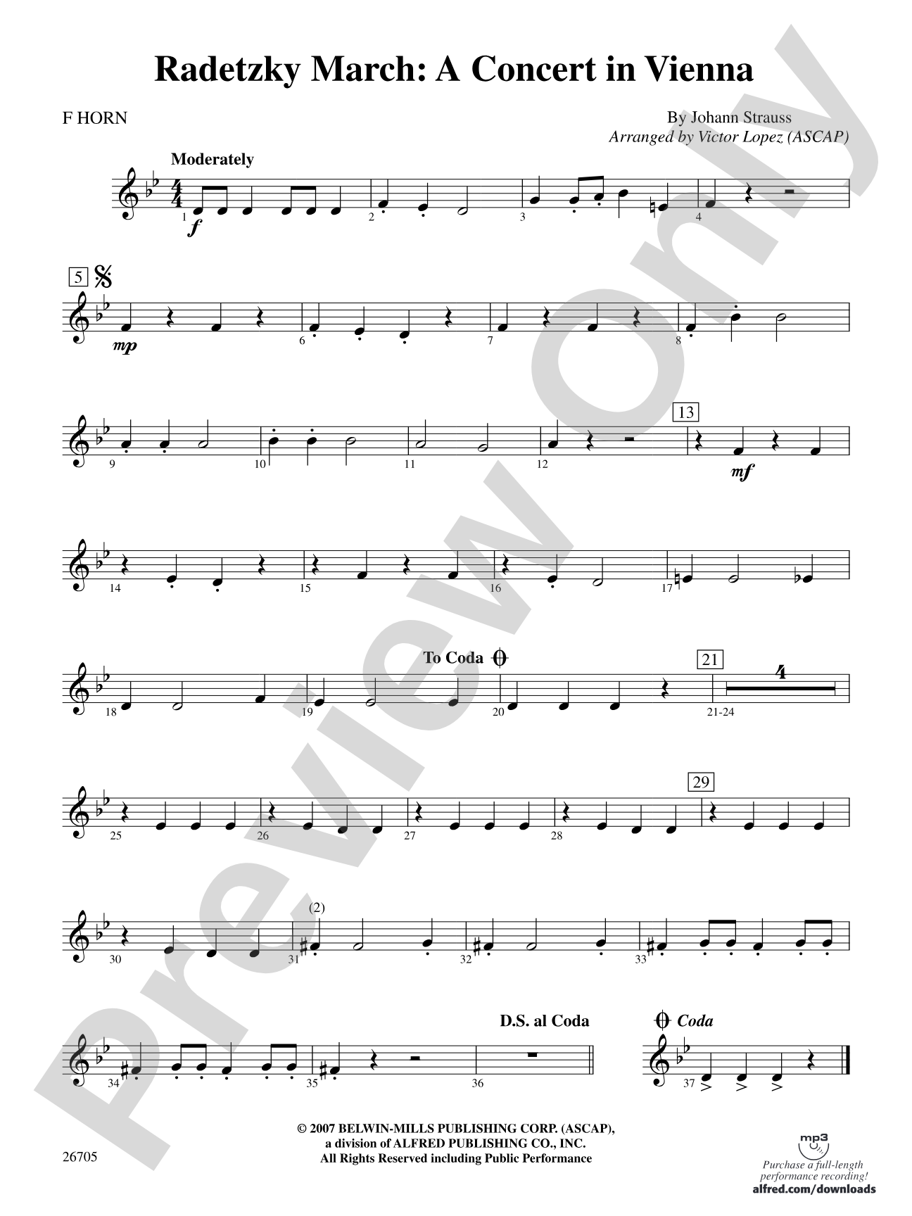 Radetzky March: A Concert in Vienna: 1st F Horn