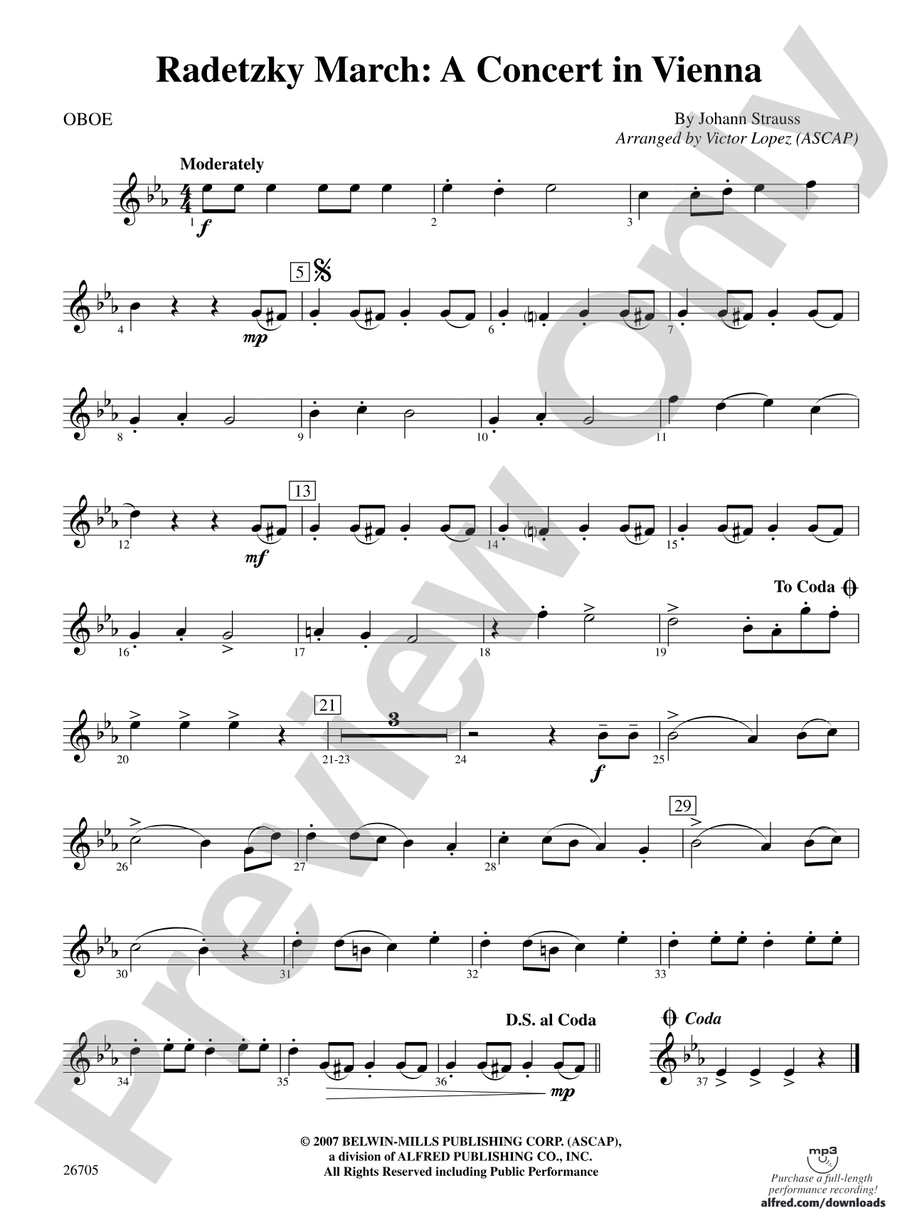 Radetzky March: A Concert in Vienna: Oboe