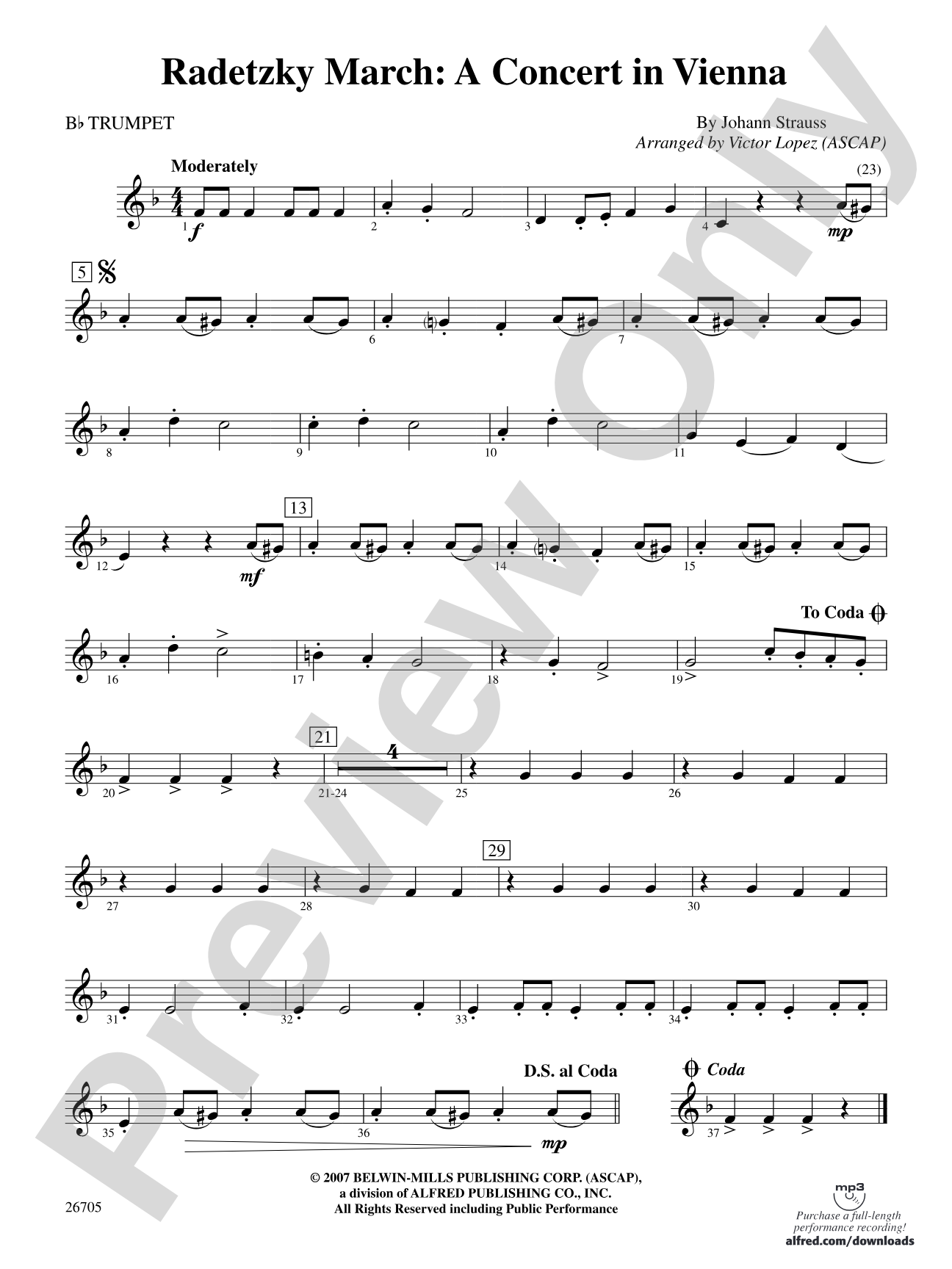 Radetzky March: A Concert in Vienna: 1st B-flat Trumpet