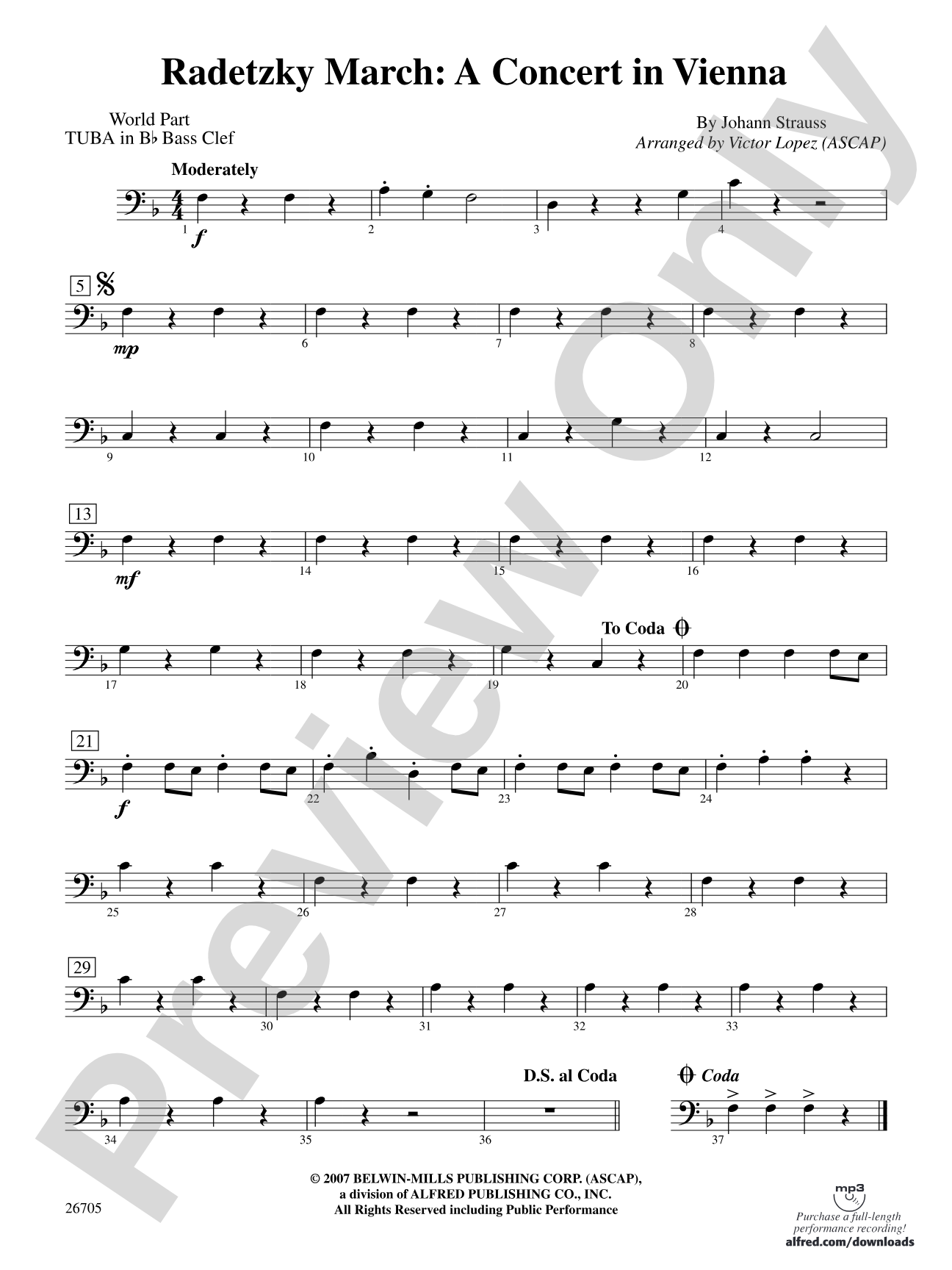 Radetzky March: (wp) B-flat Tuba B.C.