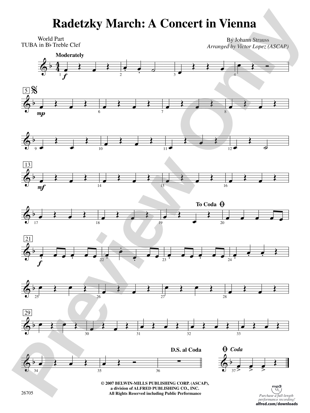 Radetzky March: (wp) B-flat Tuba T.C.