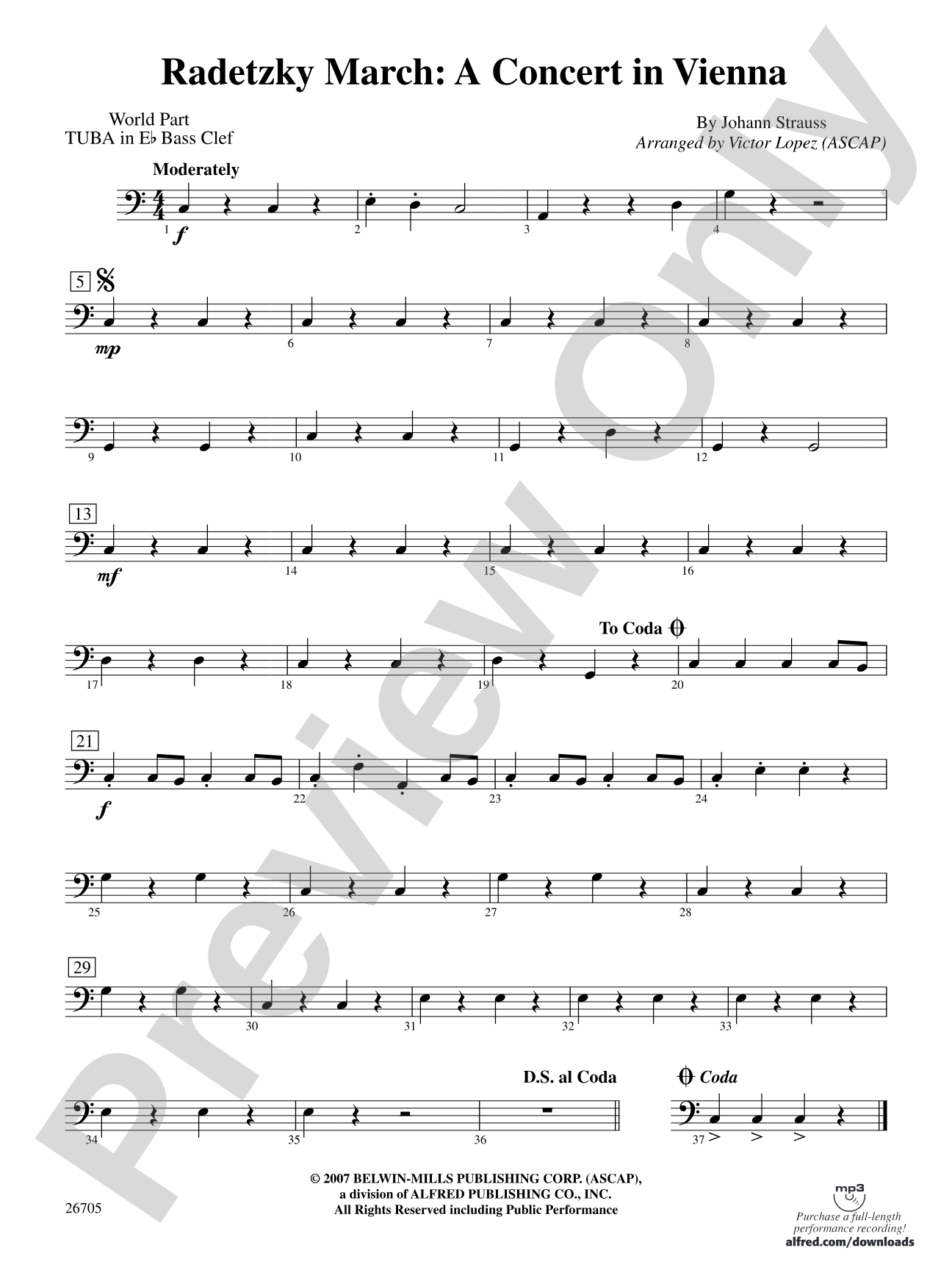 Radetzky March: (wp) E-flat Tuba B.C.