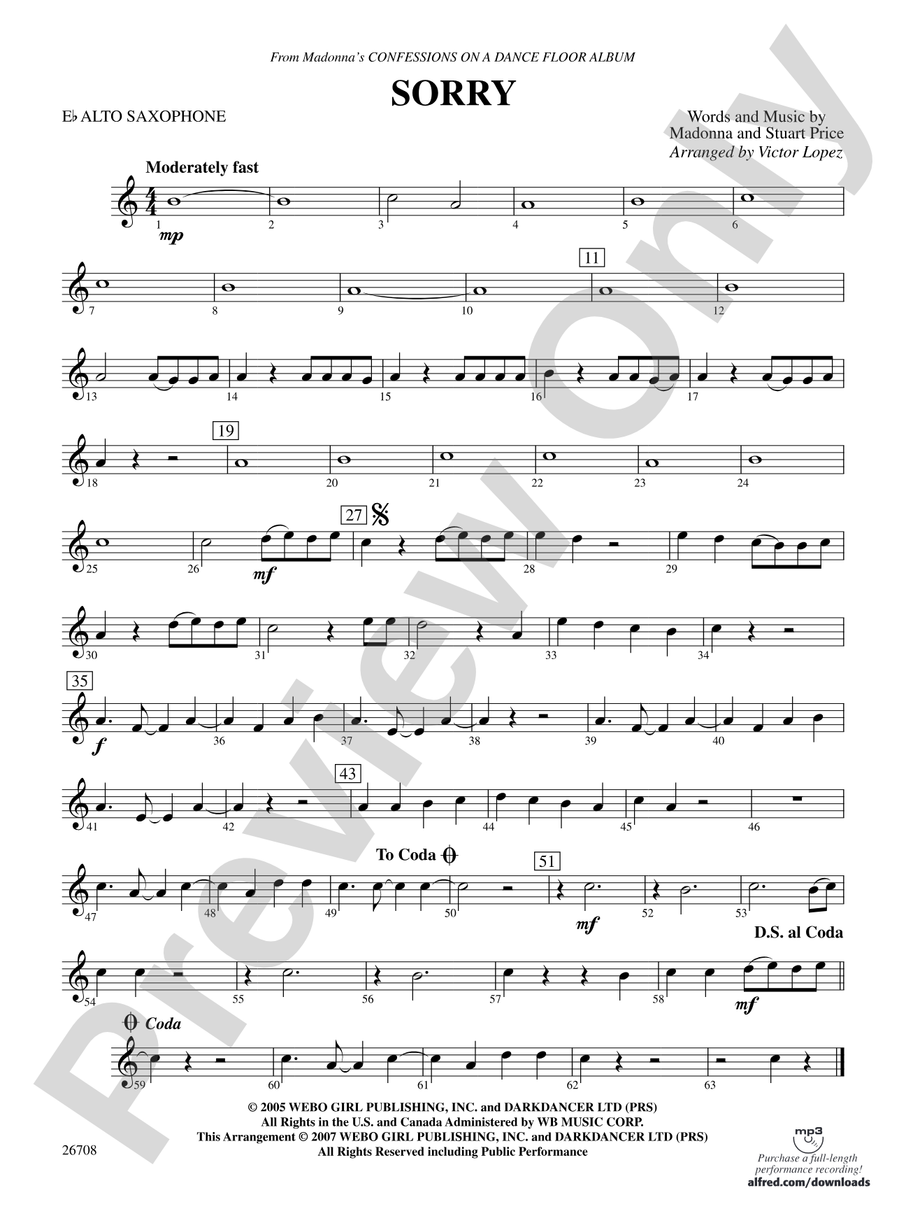Sorry: E-flat Alto Saxophone