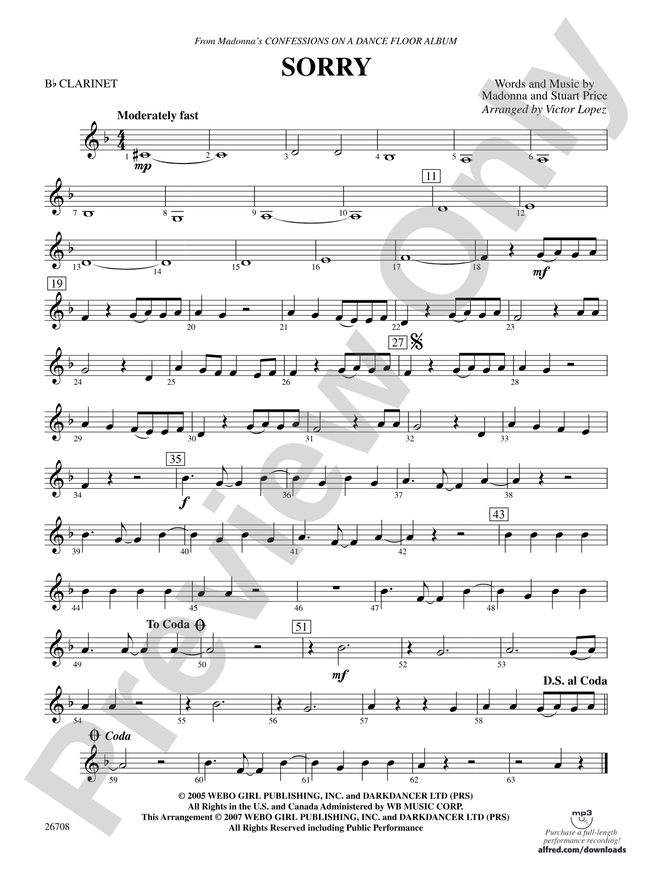 Sorry: 1st B-flat Clarinet
