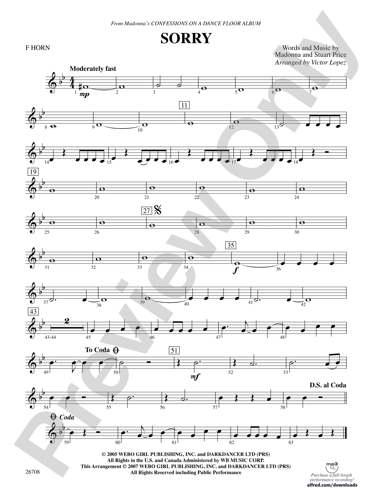 Sorry: 1st F Horn