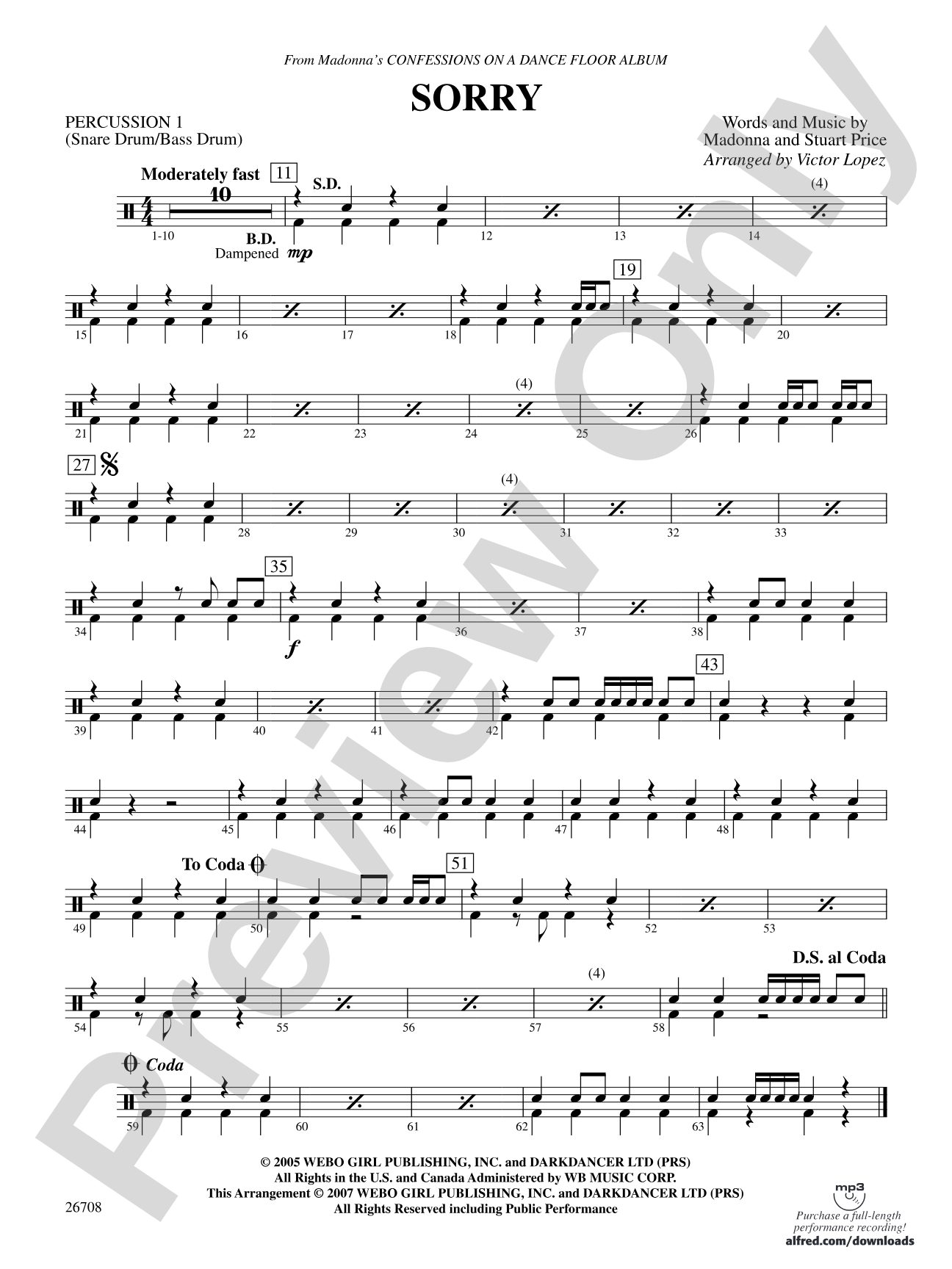 Sorry: 1st Percussion