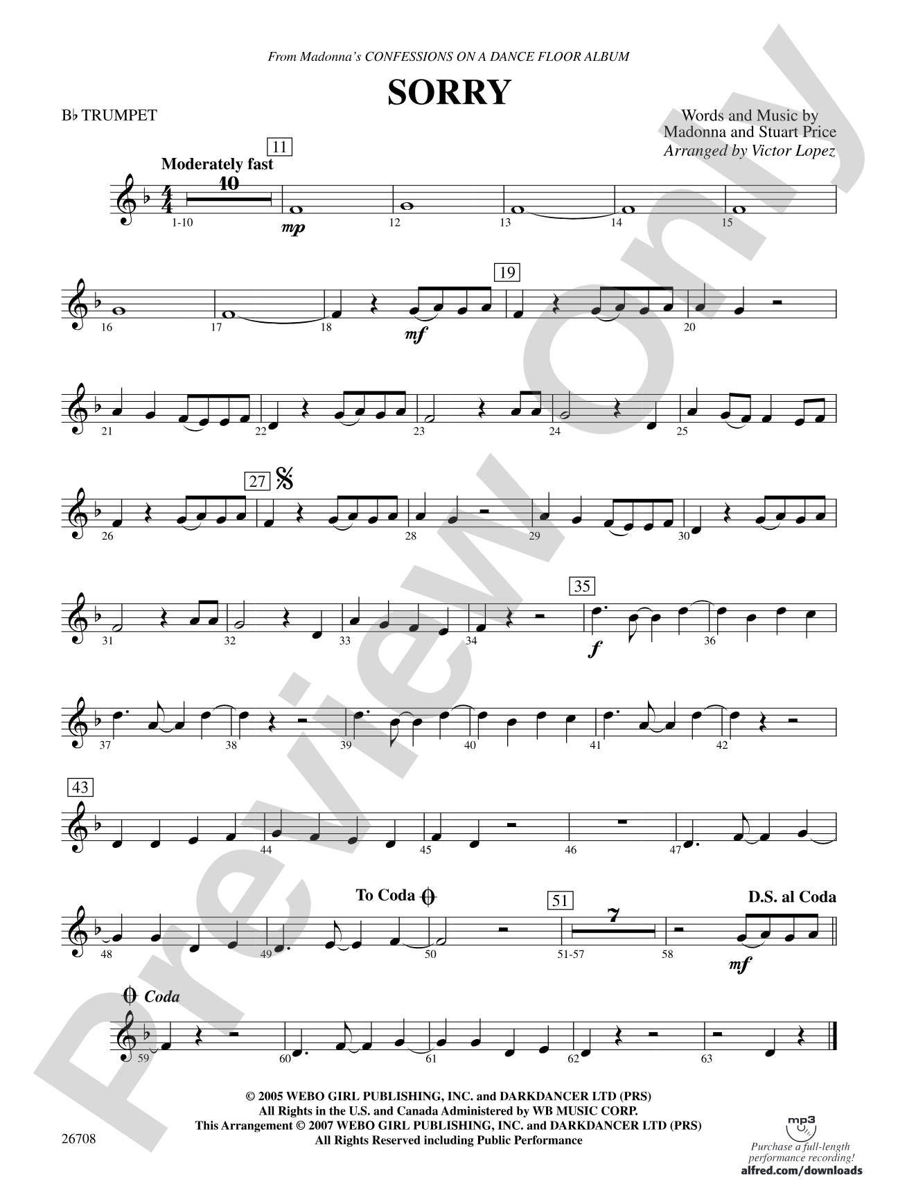 Sorry: 1st B-flat Trumpet