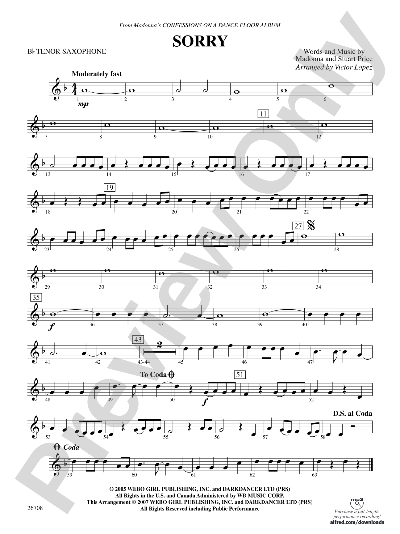 Sorry: B-flat Tenor Saxophone