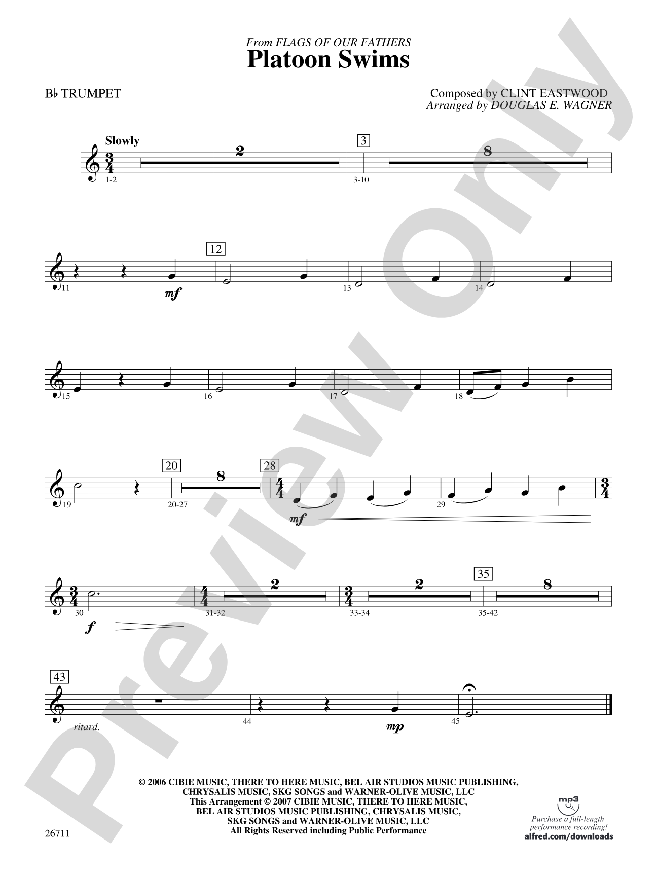 Platoon Swims: 1st B-flat Trumpet
