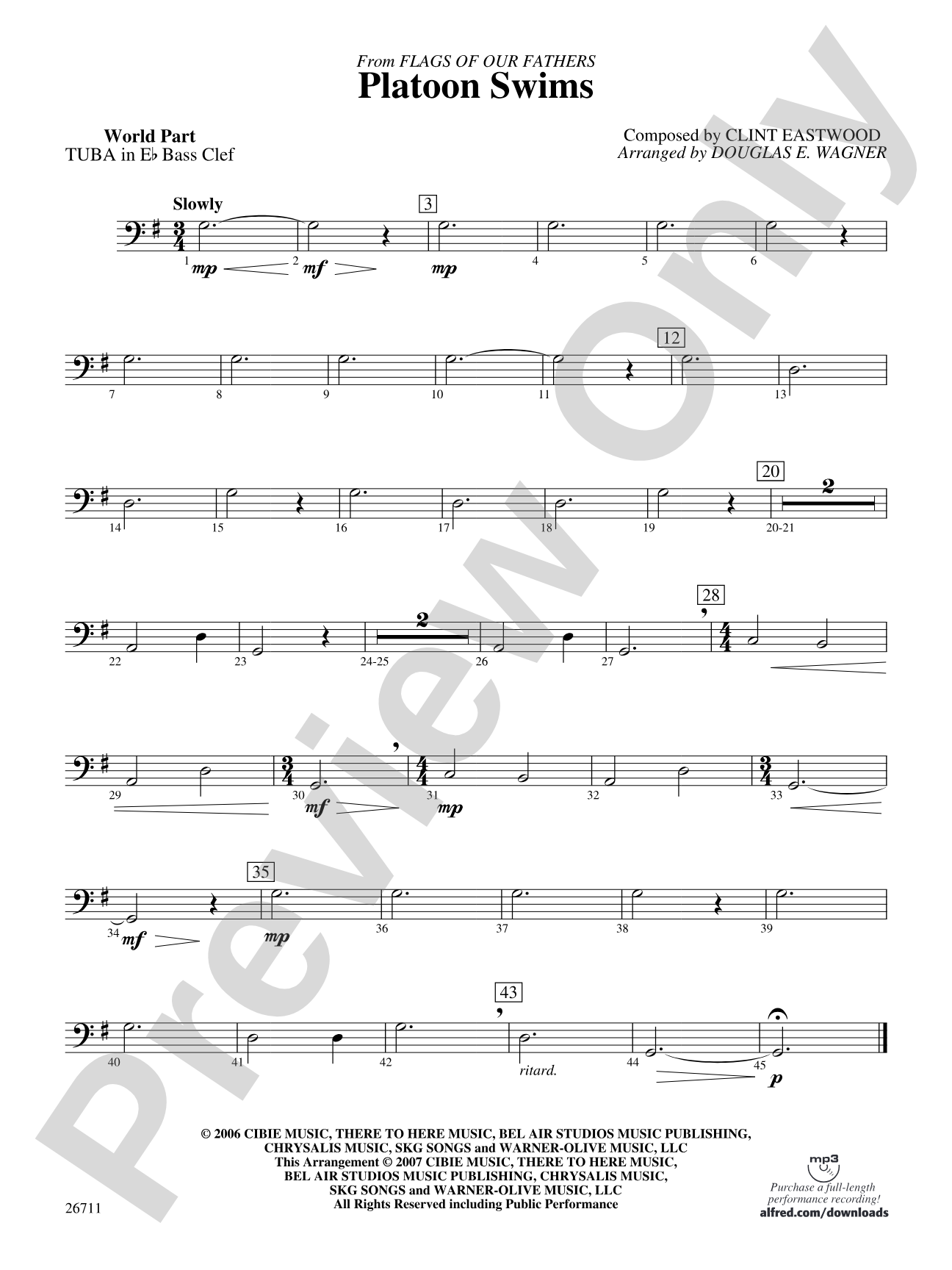 Platoon Swims: (wp) E-flat Tuba B.C.