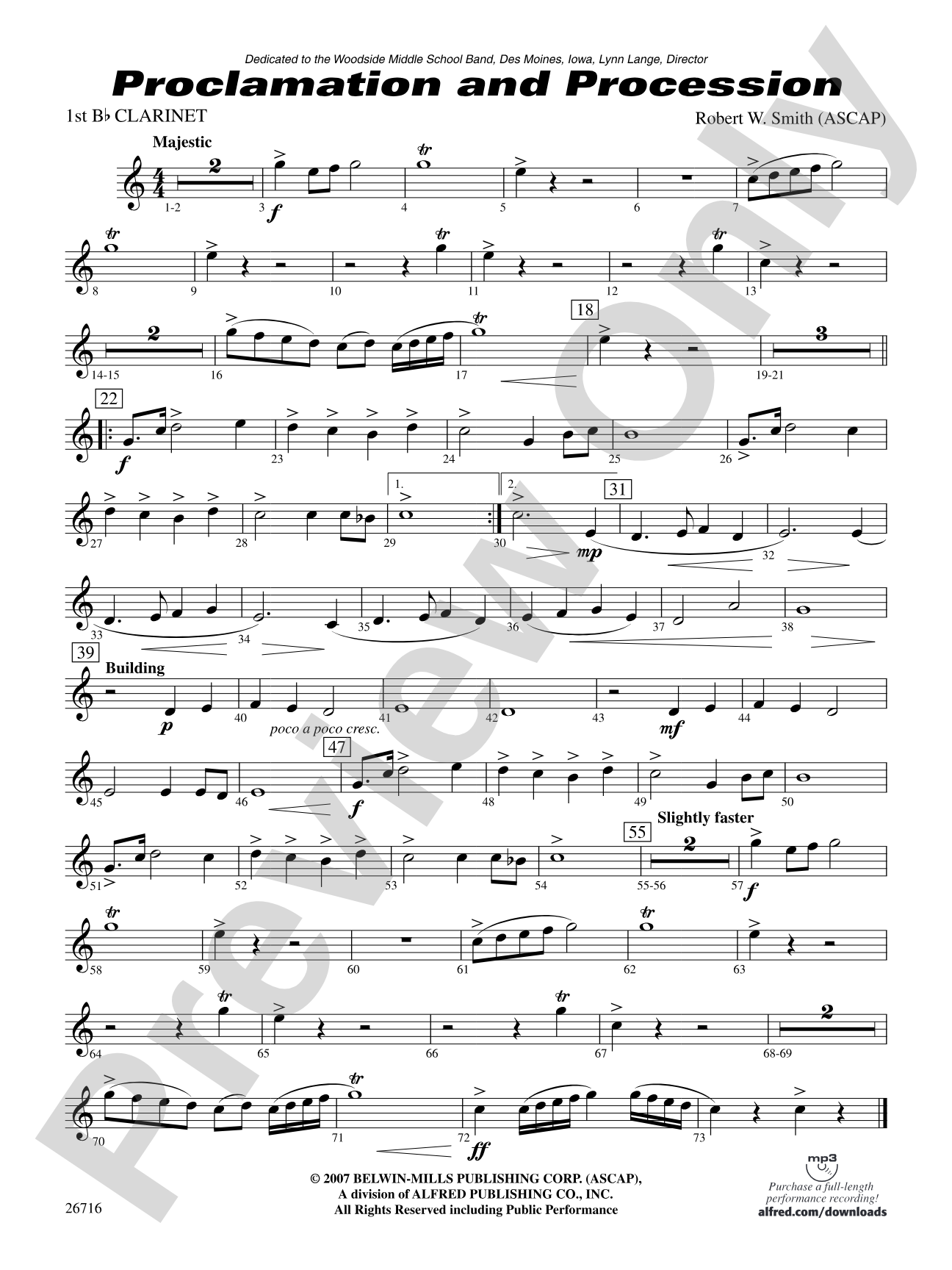 Proclamation and Procession: 1st B-flat Clarinet