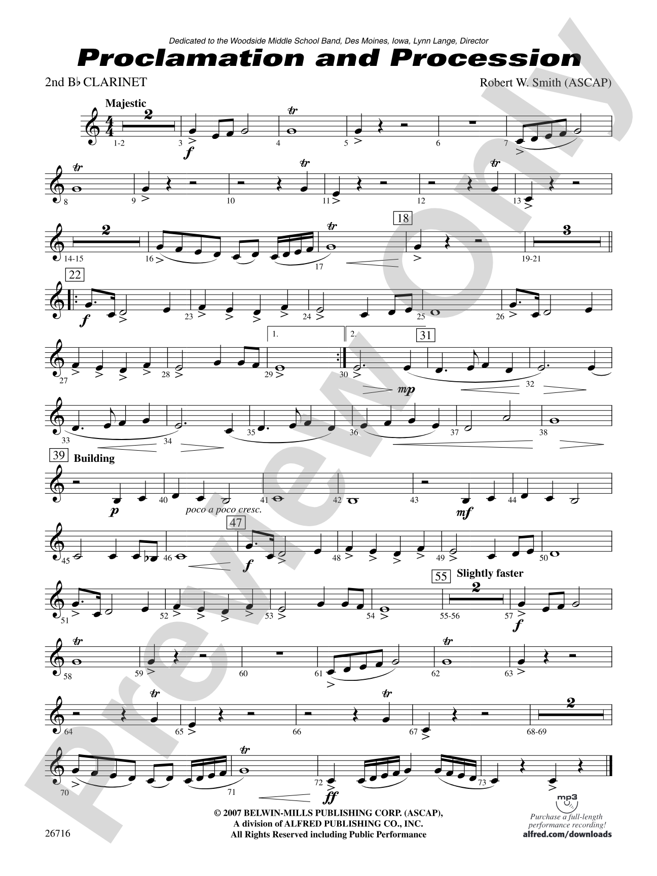 Proclamation and Procession: 2nd B-flat Clarinet