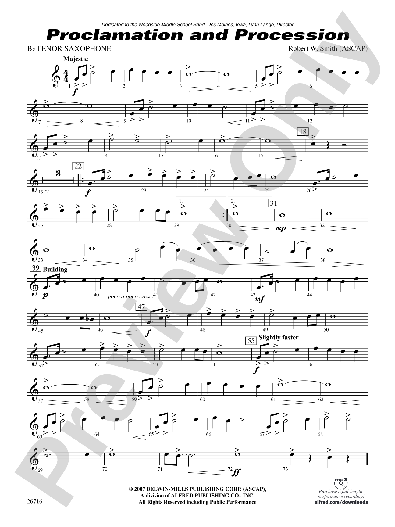 Proclamation and Procession: B-flat Tenor Saxophone
