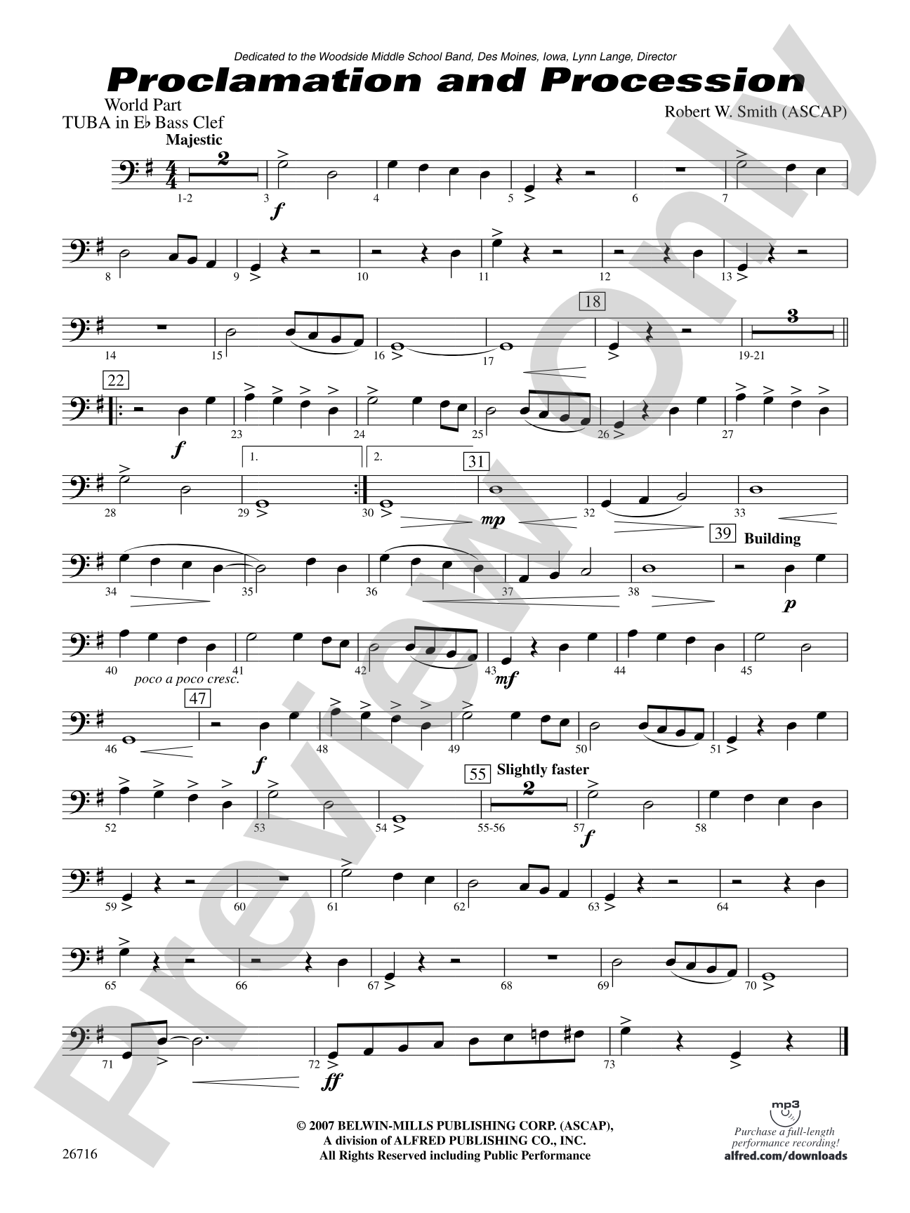 Proclamation and Procession: (wp) E-flat Tuba B.C.