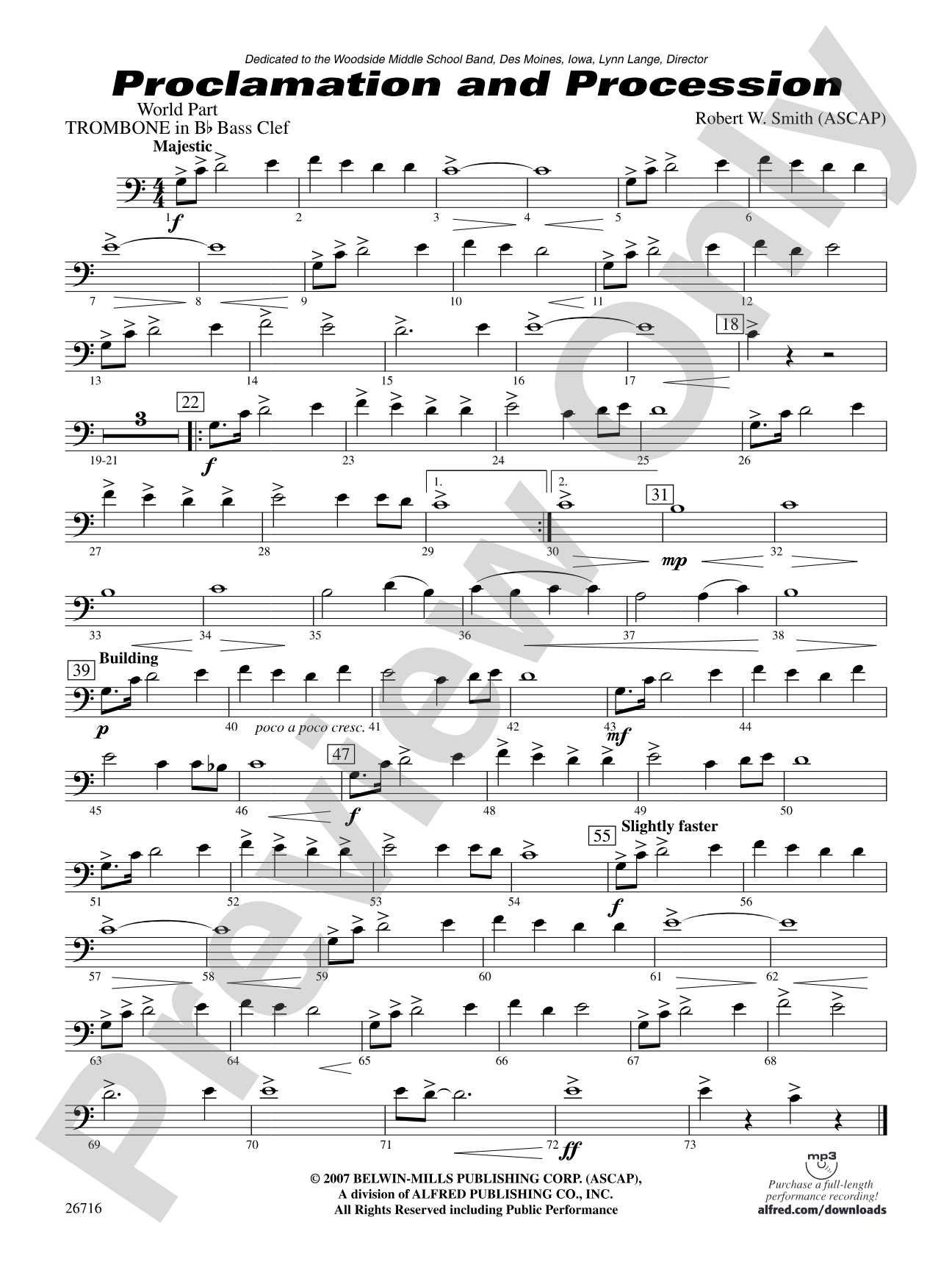 Proclamation and Procession: (wp) 1st B-flat Trombone B.C.