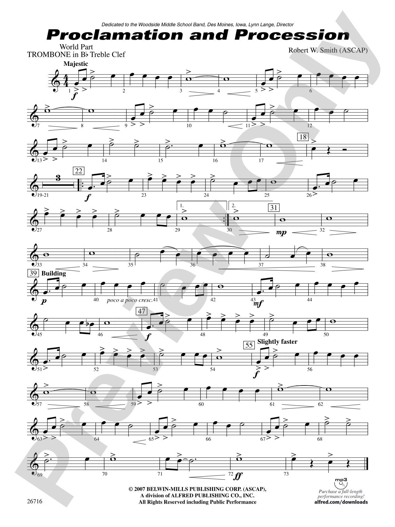 Proclamation and Procession: (wp) 1st B-flat Trombone T.C.