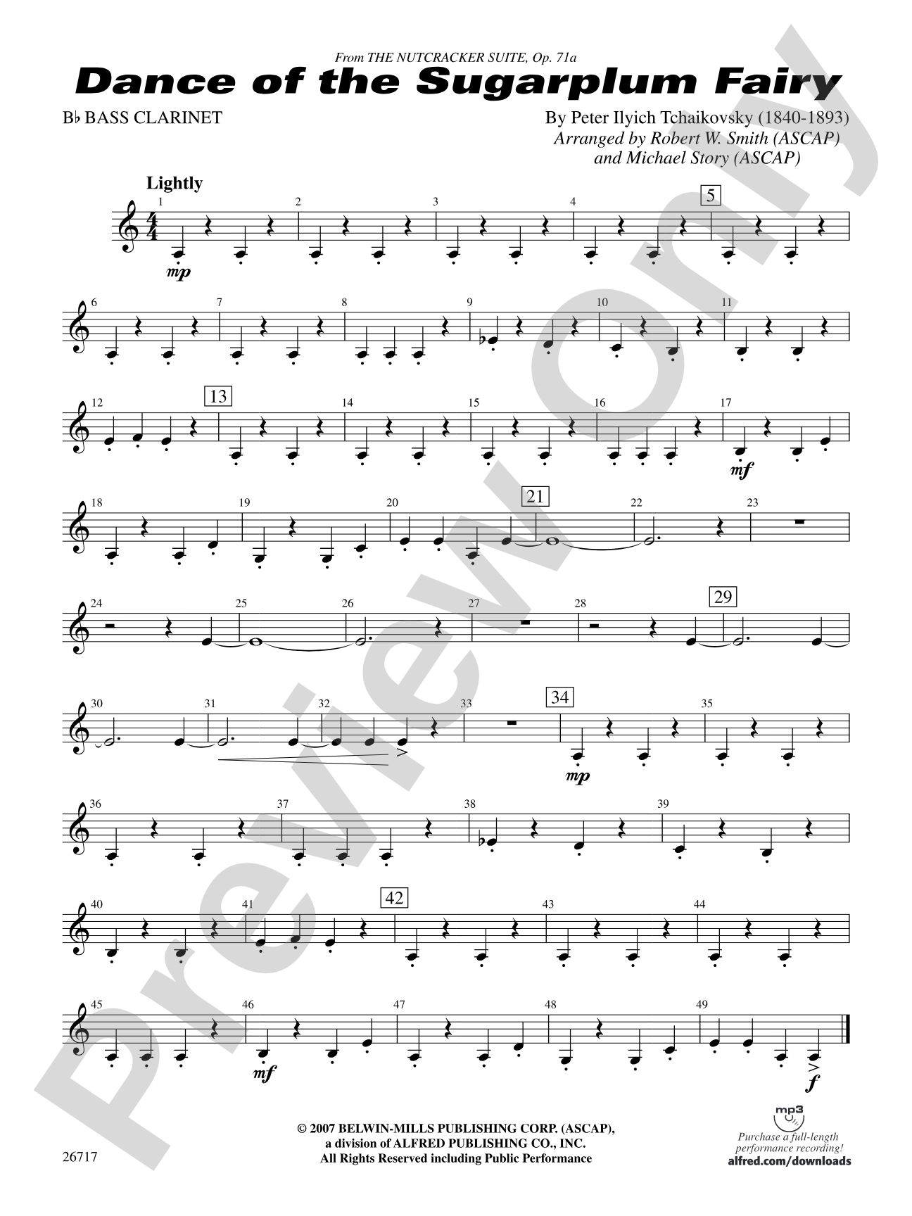 Dance of the Sugar Plum Fairy: B-flat Bass Clarinet