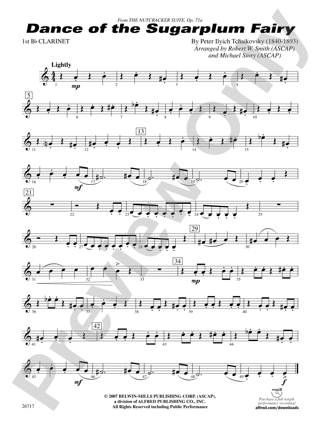 Dance of the Sugar Plum Fairy: 1st B-flat Clarinet