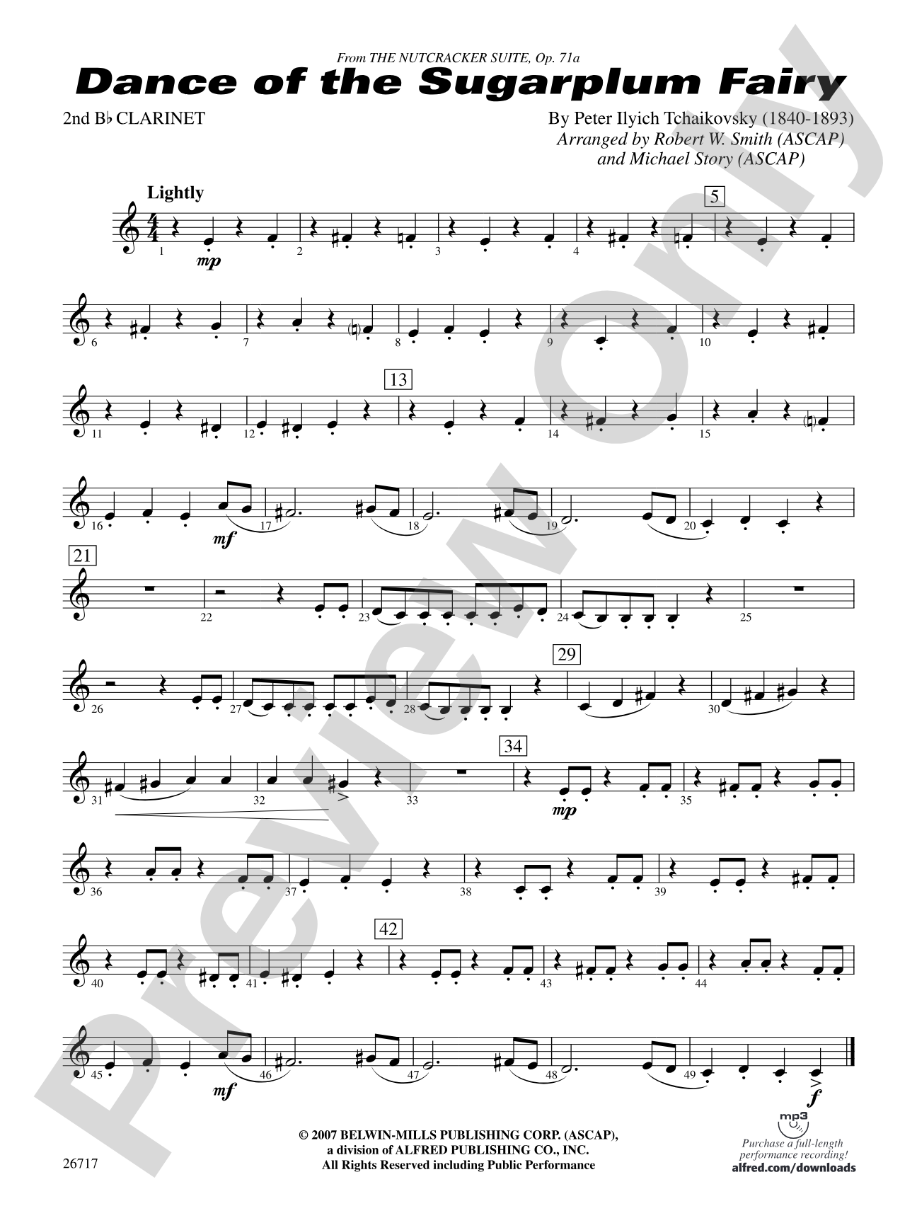 Dance of the Sugar Plum Fairy: 2nd B-flat Clarinet