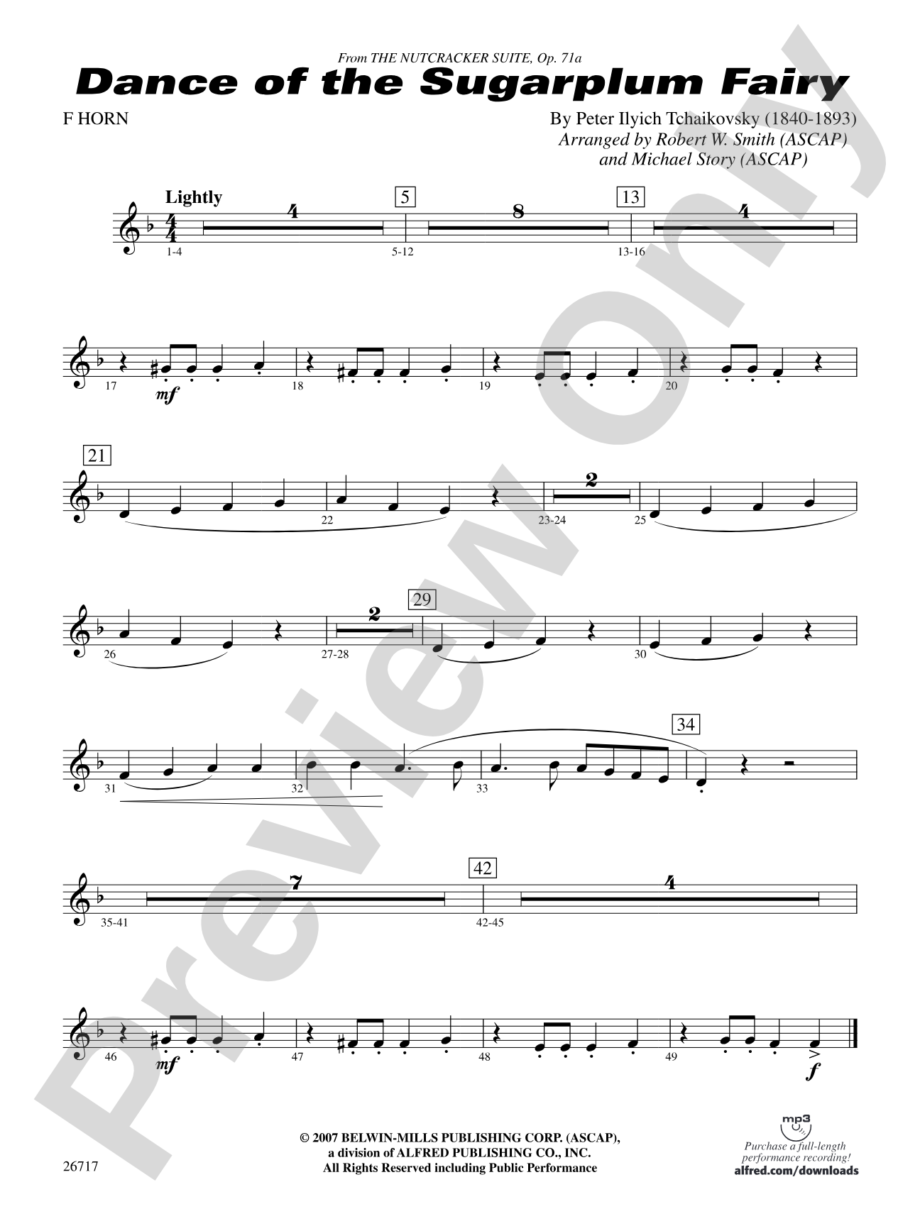 Dance of the Sugar Plum Fairy: 1st F Horn