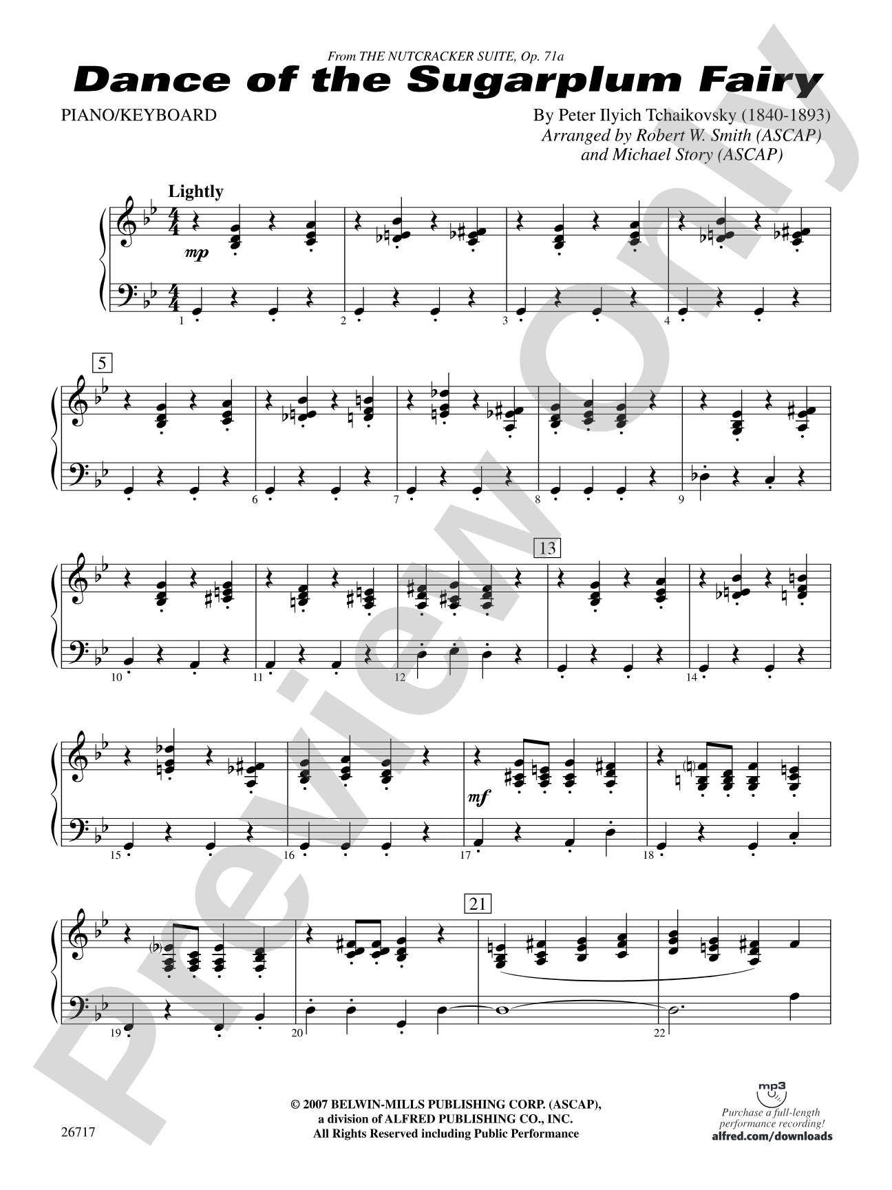Dance of the Sugar Plum Fairy: Piano Accompaniment