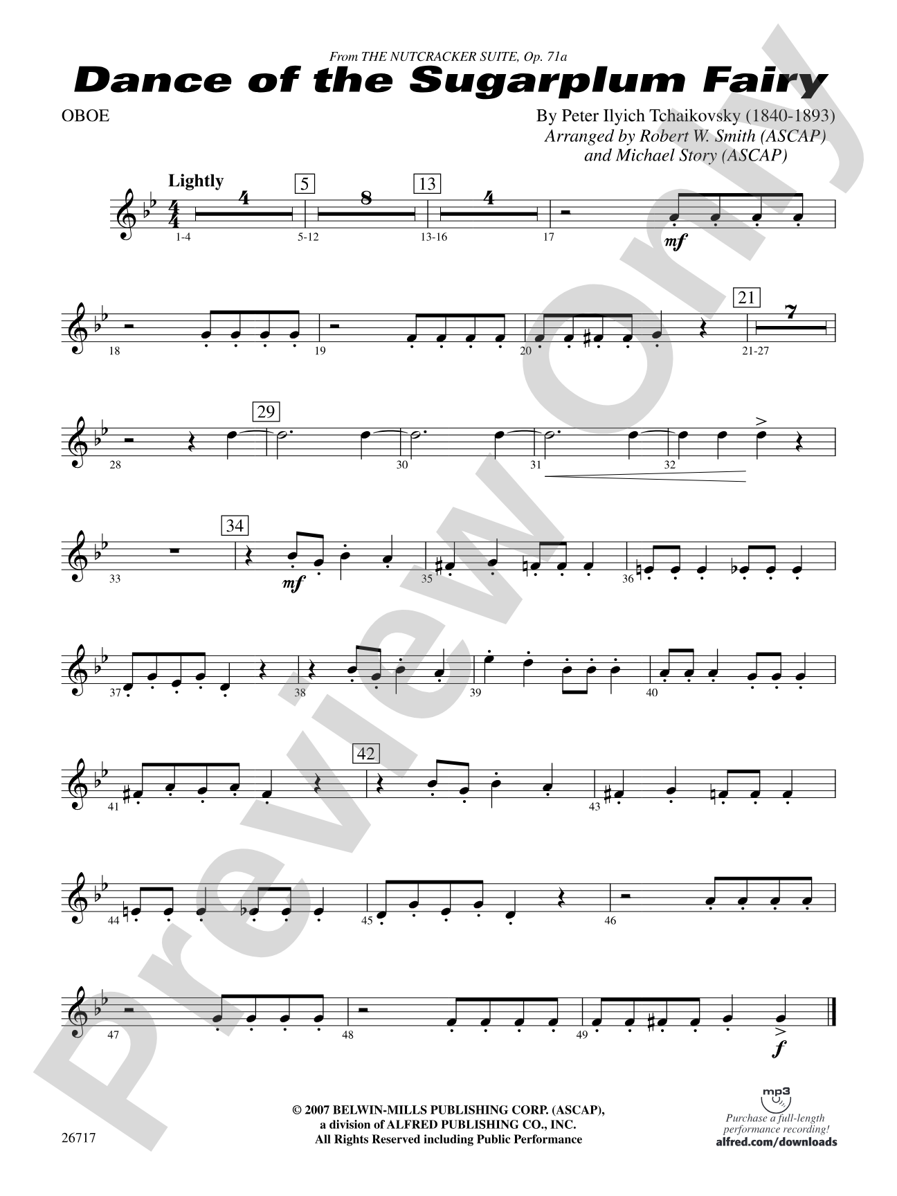 Dance of the Sugar Plum Fairy: Oboe