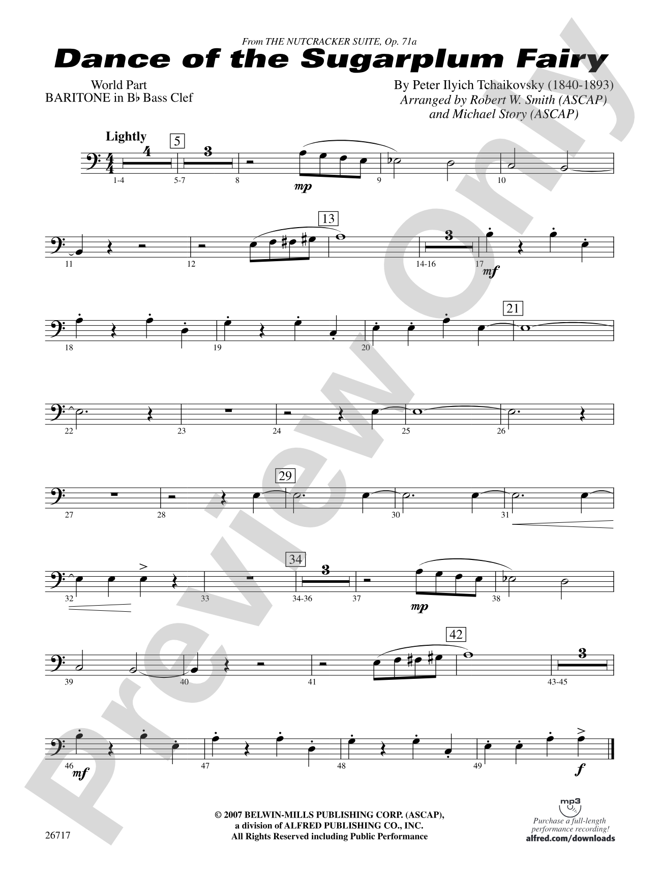 Dance of the Sugar Plum Fairy: (wp) B-flat Baritone B.C.